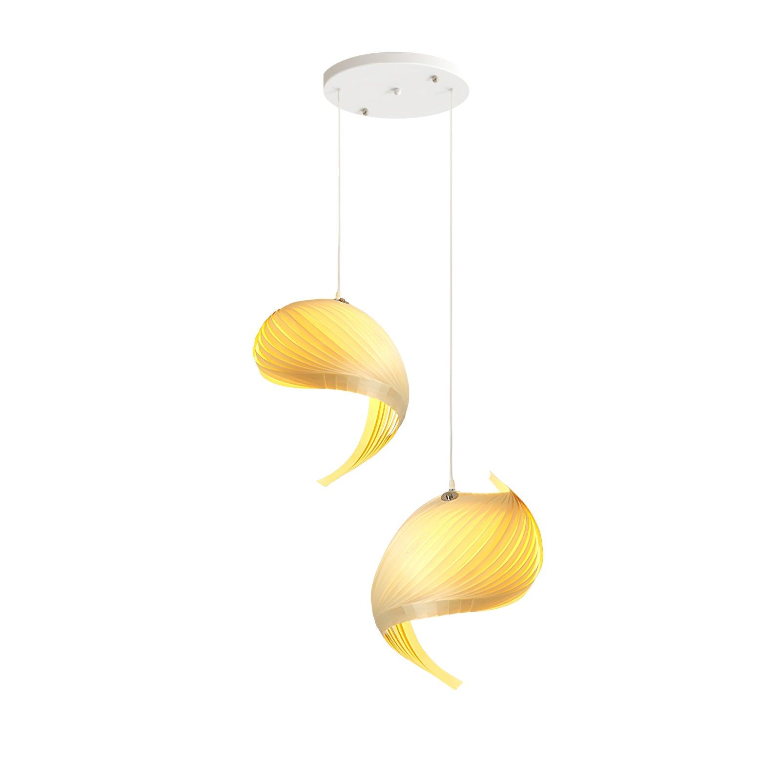 Loe Postmodern Luxury Shell Wood Wood Pendant Light