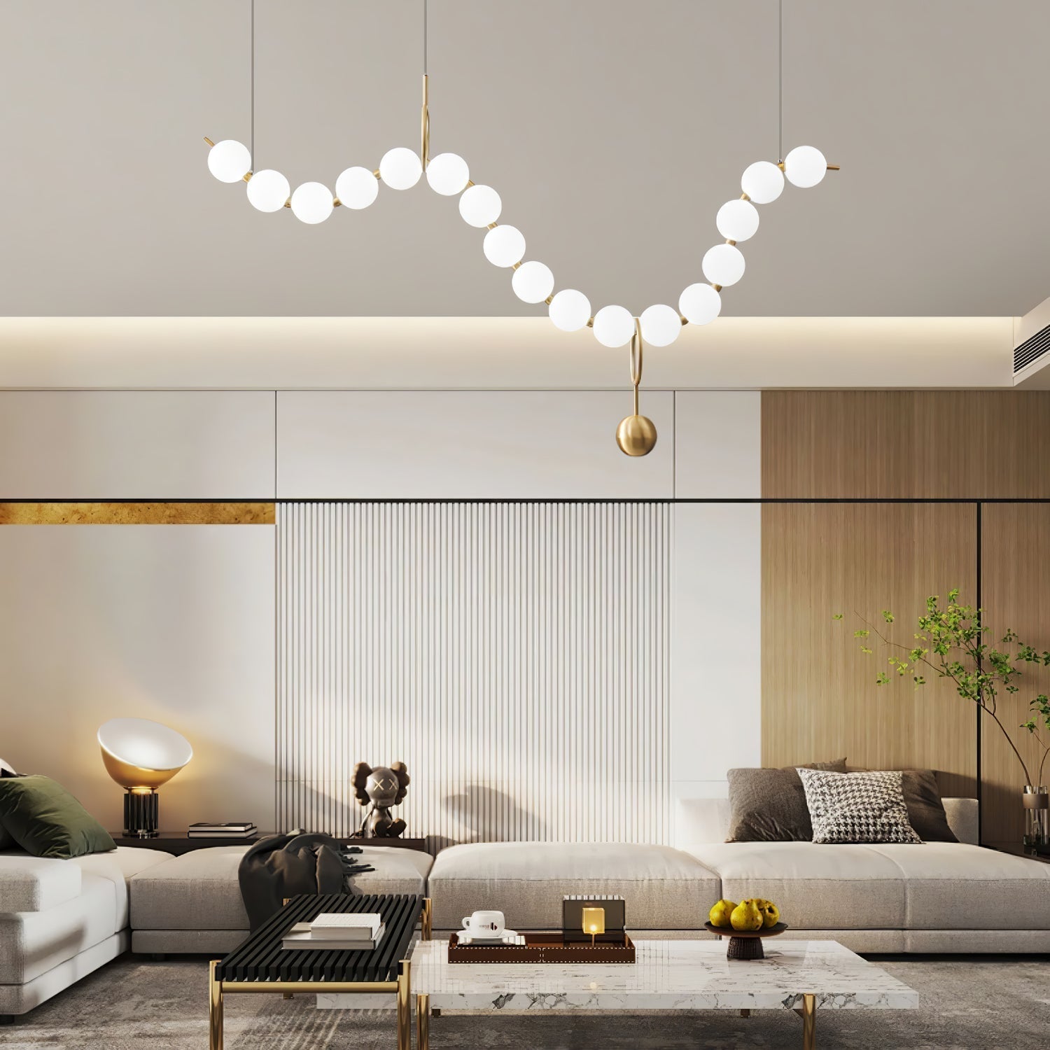 Lustra Pendant Lamp Necklace Glass - Neutral Decor