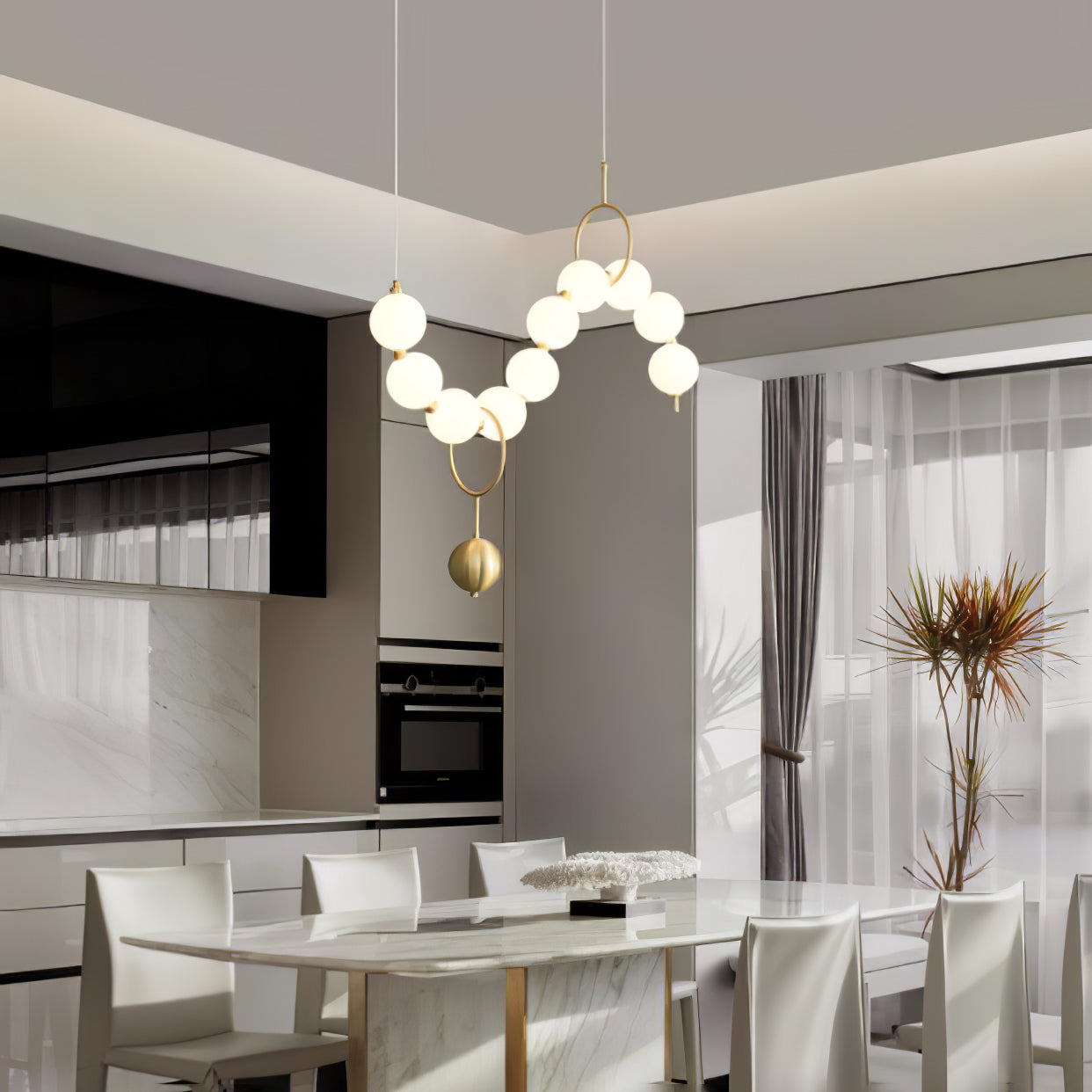 Lustra Pendant Lamp Necklace Glass - Neutral Decor