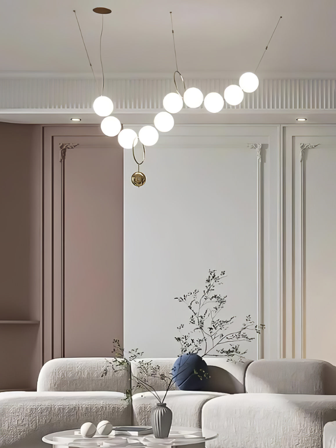 Lustra Pendant Lamp Necklace Glass - Neutral Decor