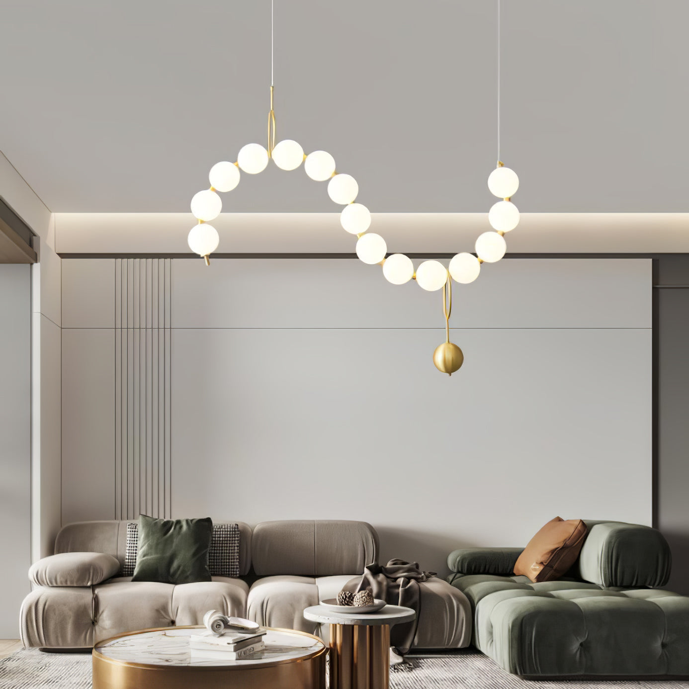 Lustra Pendant Lamp Necklace Glass - Neutral Decor