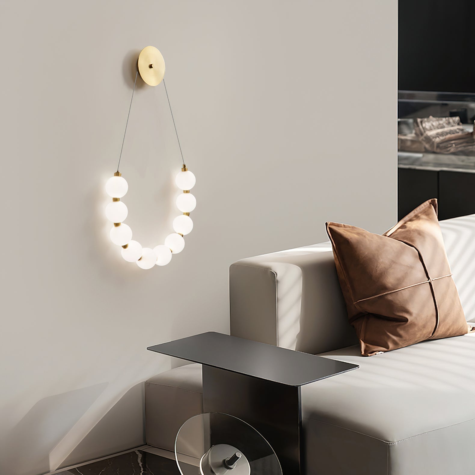 Ilirel Art Necklace Loop Brass Wall Lamp