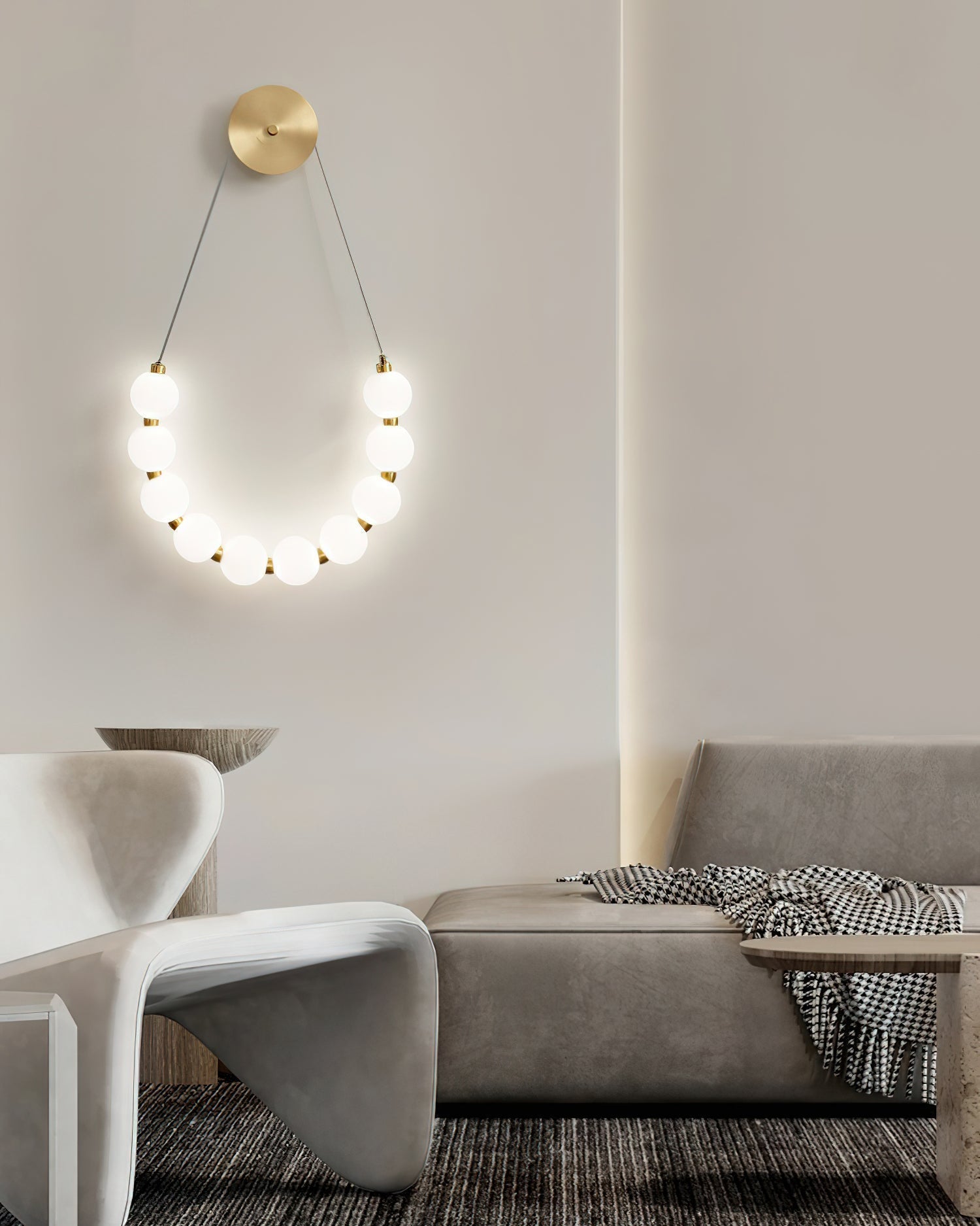 Ilirel Art Necklace Loop Brass Wall Lamp