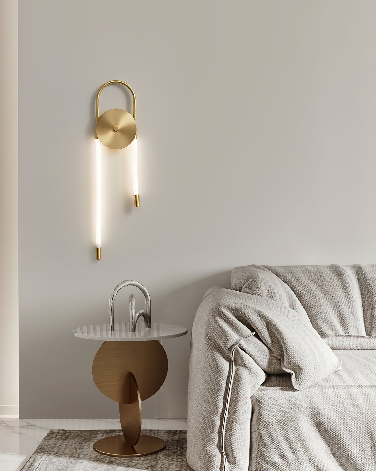 Ilirel Art Necklace Loop Brass Wall Lamp