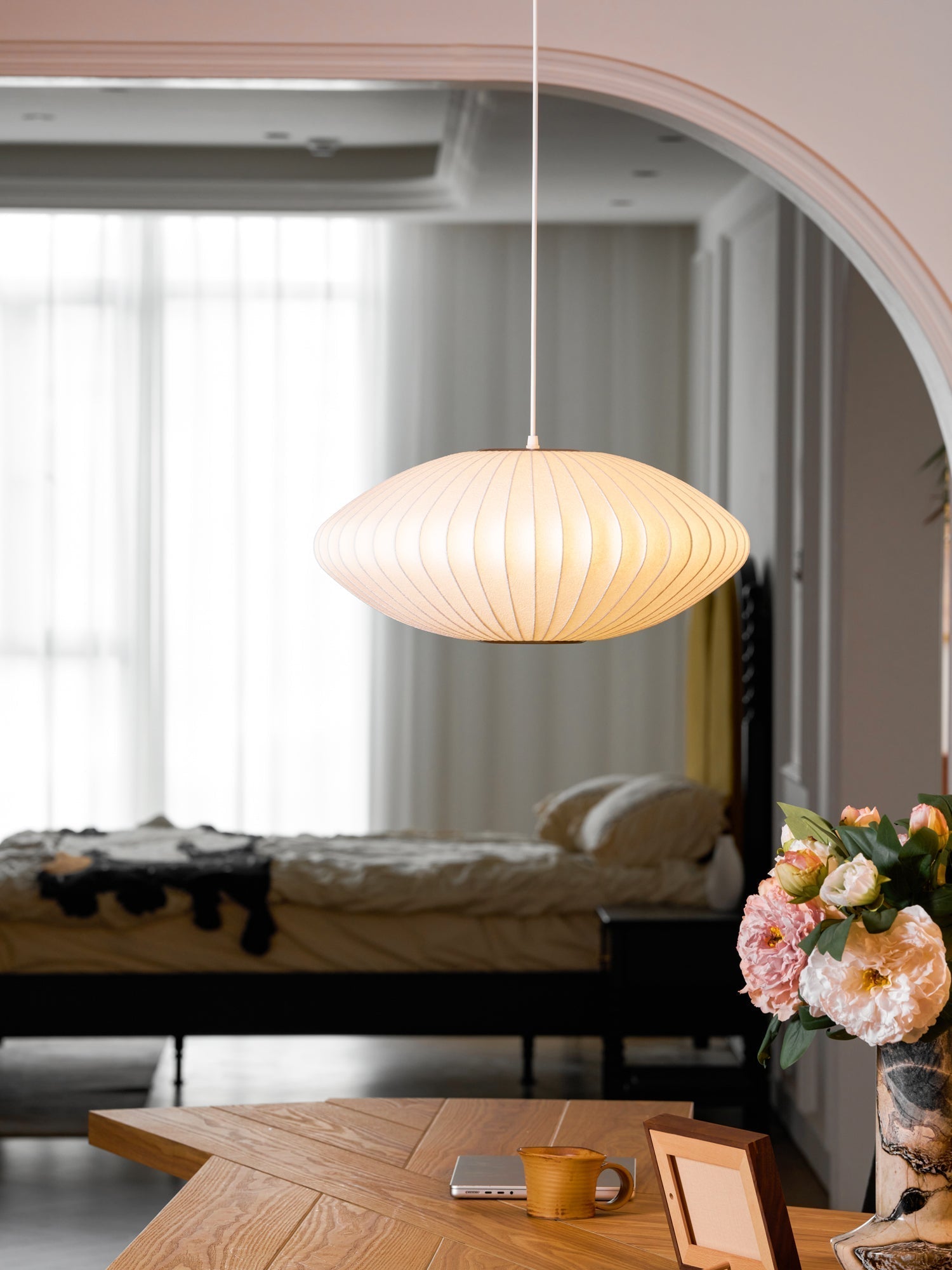 Nebula Bubble Mulberry Silk Pendant Lamp - Neutral Decor