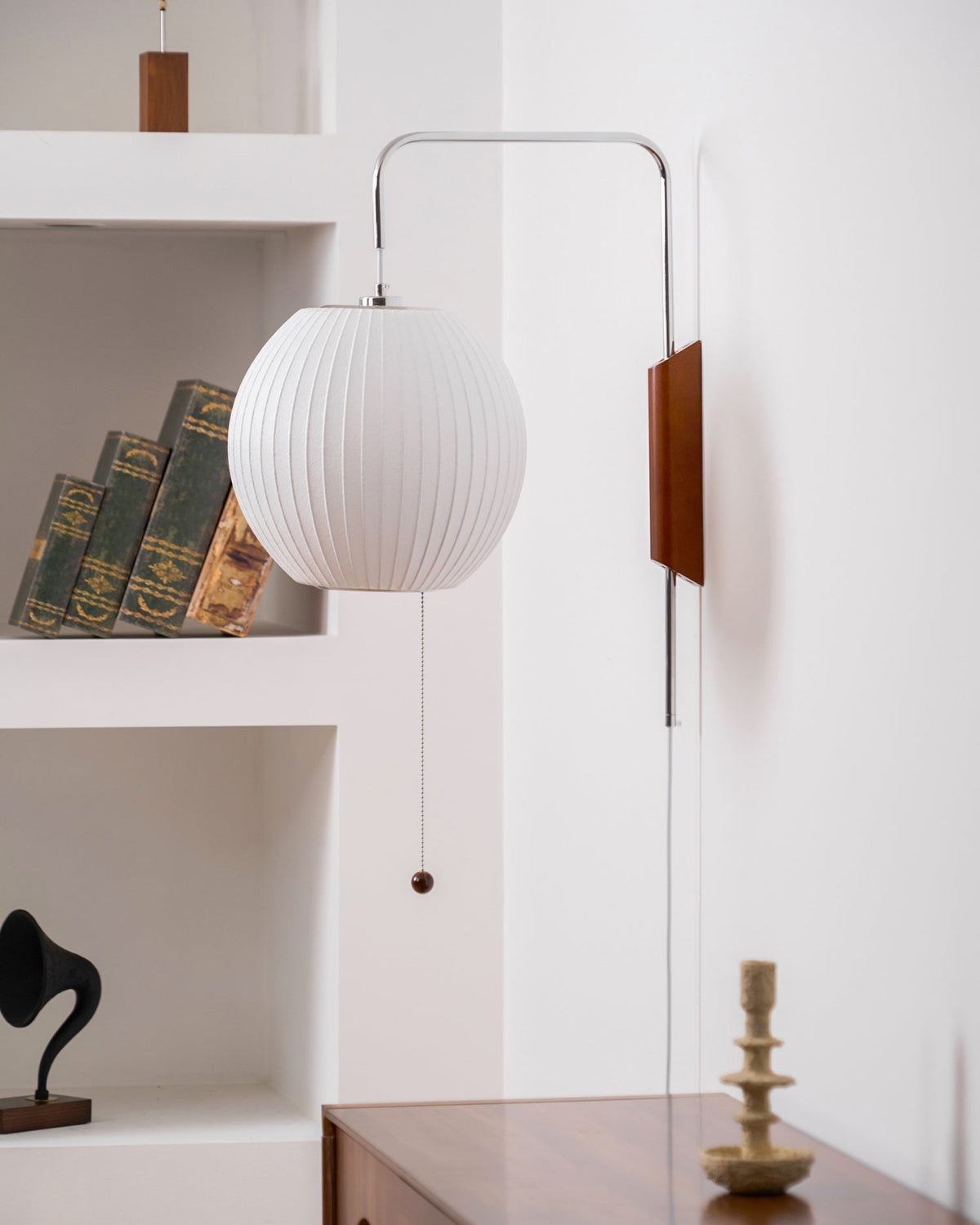 Hugo Wall Sconce Walnut Ball