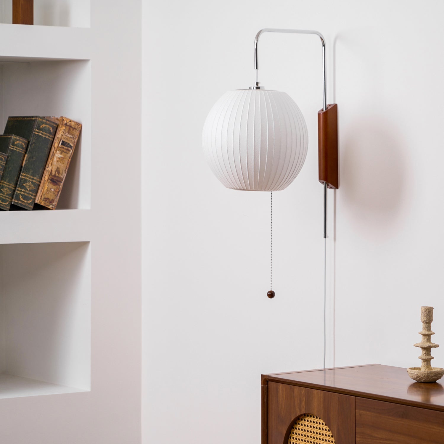 Hugo Wall Sconce Walnut Ball