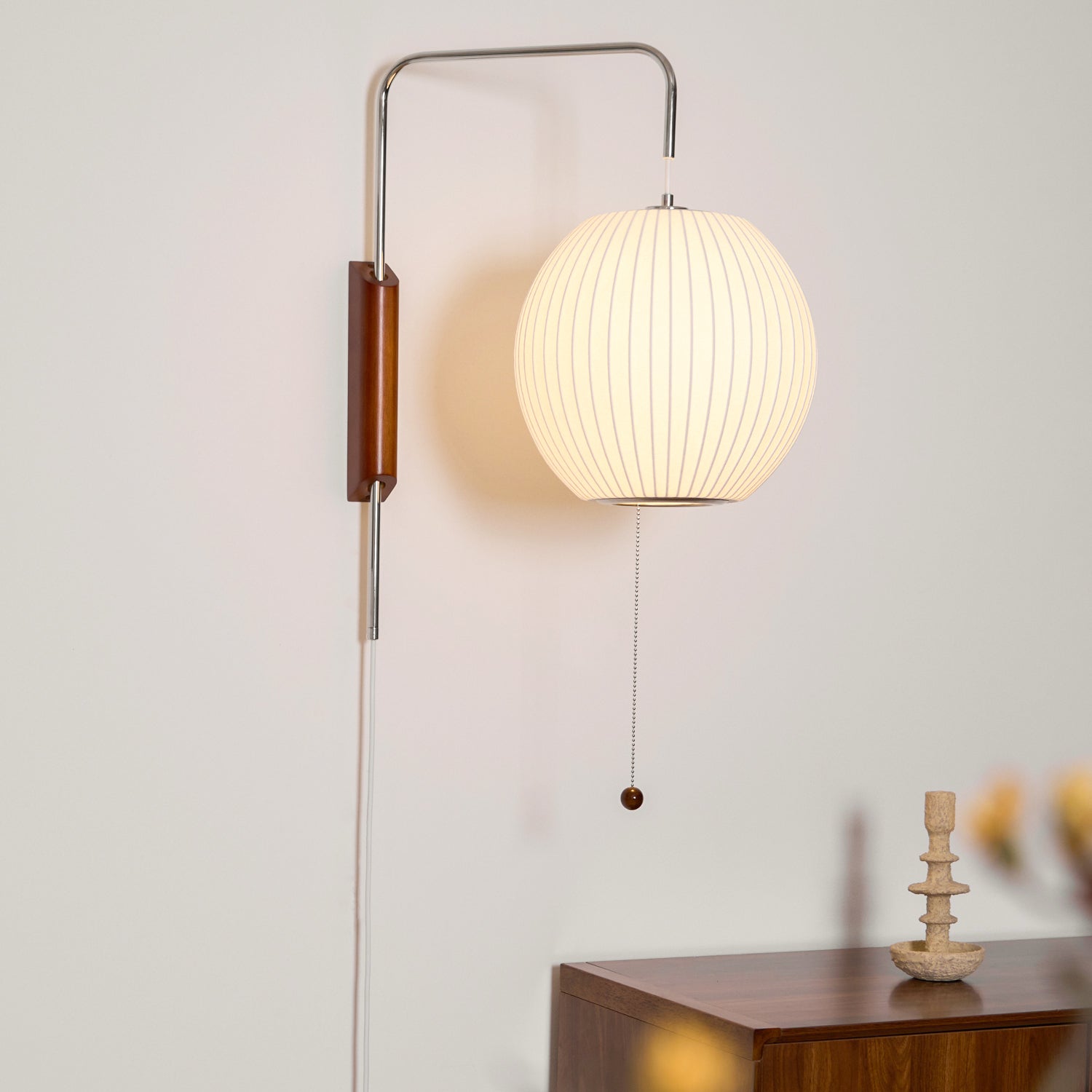 Hugo Wall Sconce Walnut Ball