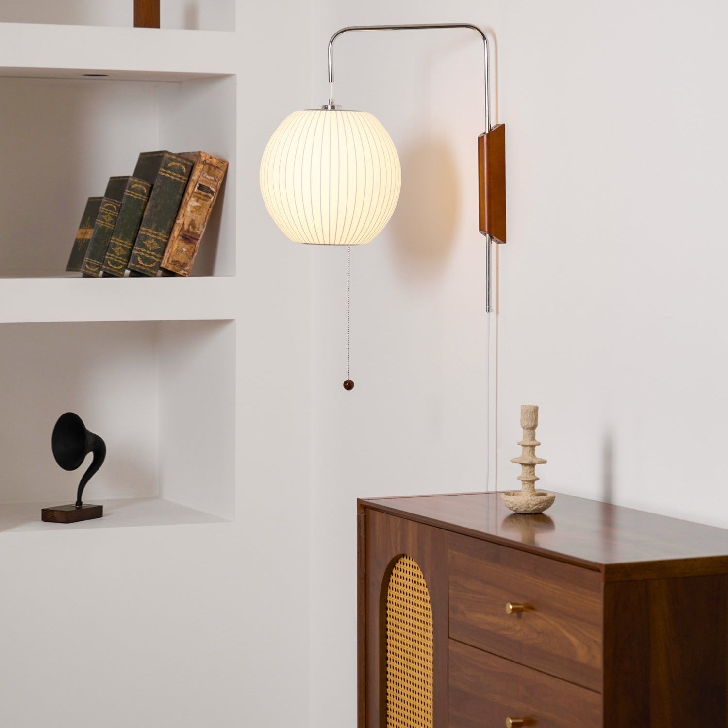 Hugo Wall Sconce Walnut Ball