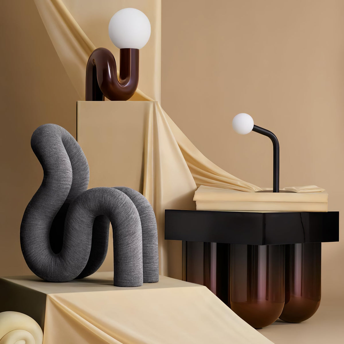 Soreeon Lamp Playful N Shape All White