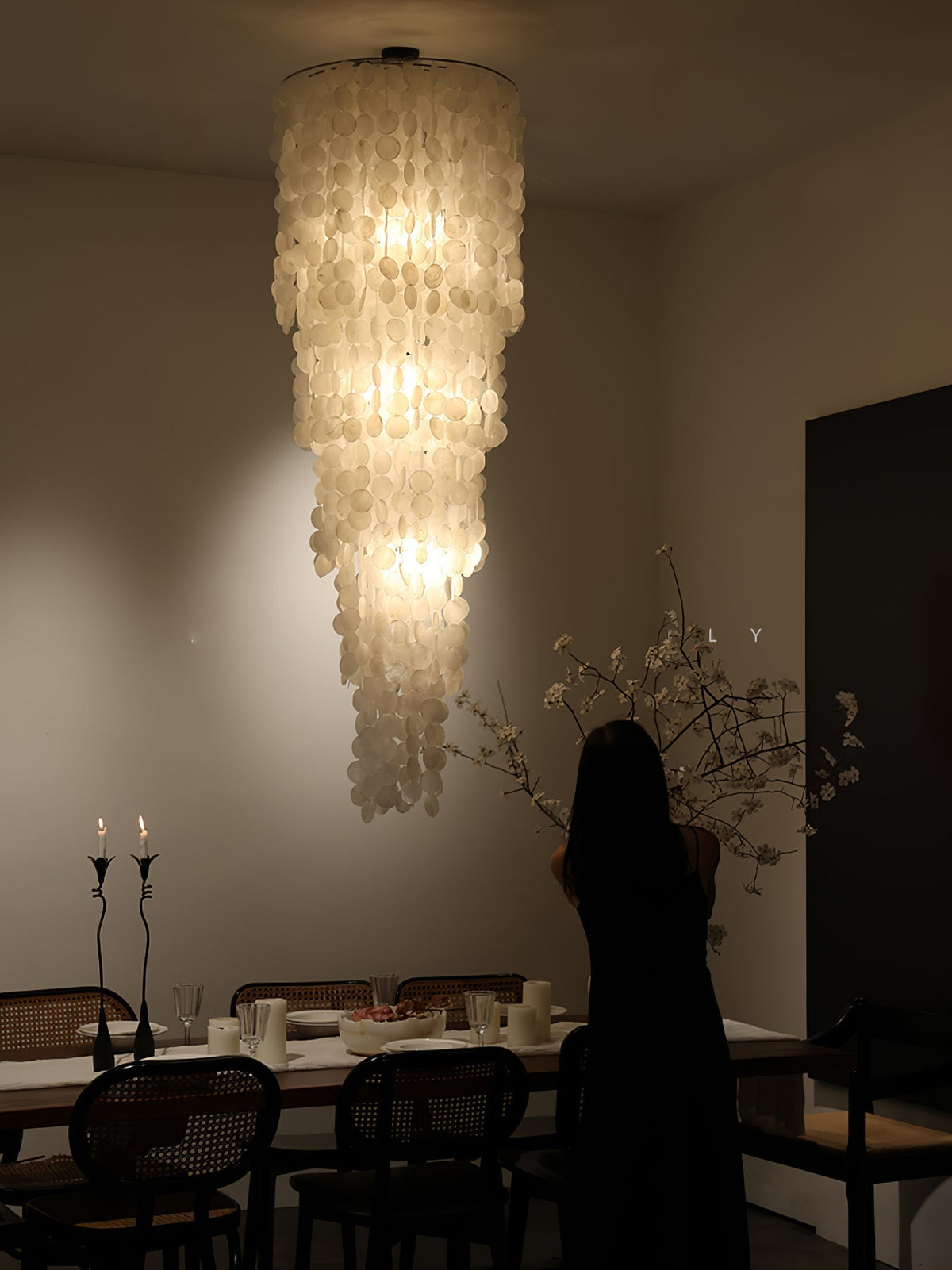 Eloryra Cascading Shell Chandelier