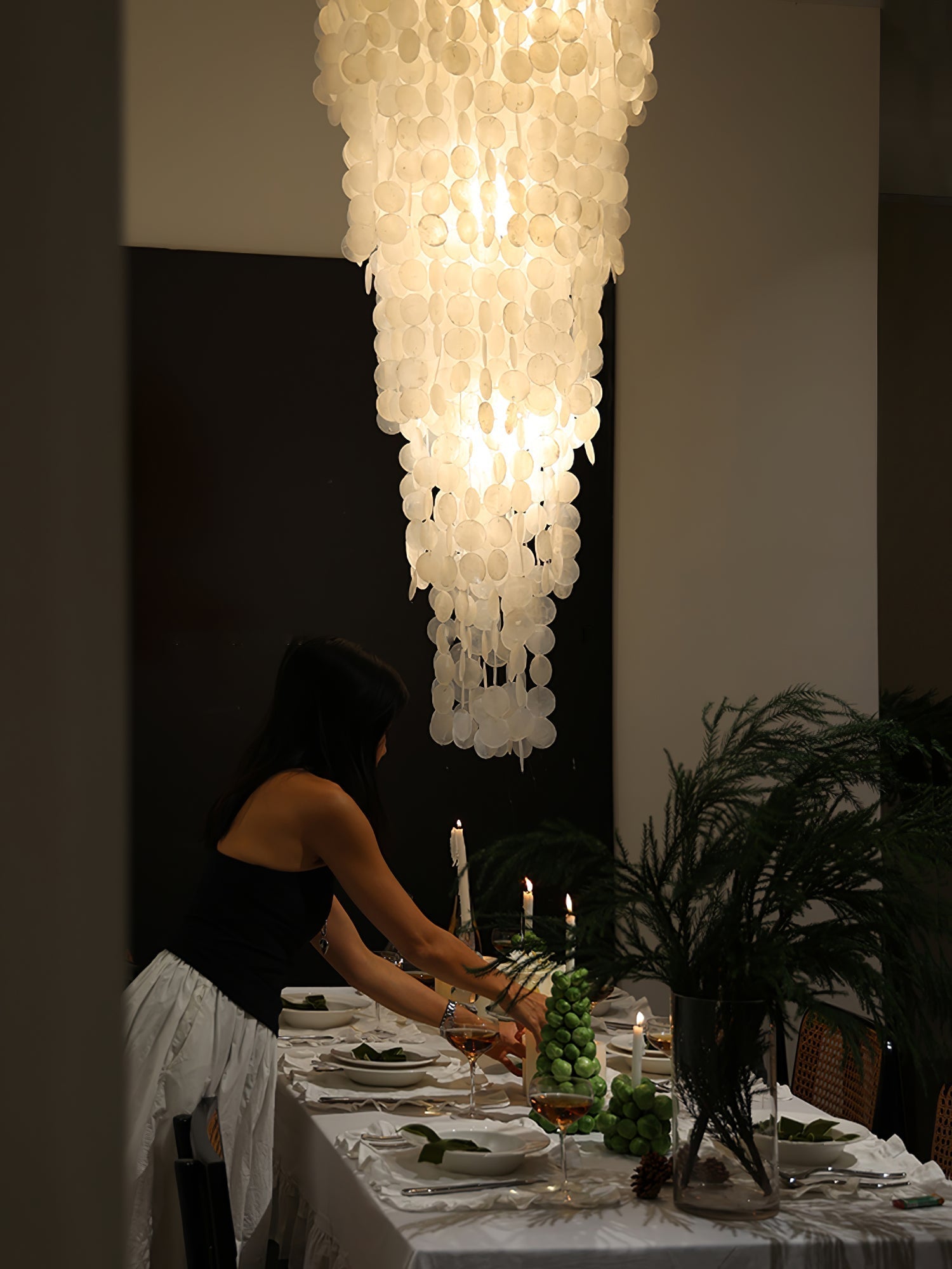 Eloryra Cascading Shell Chandelier