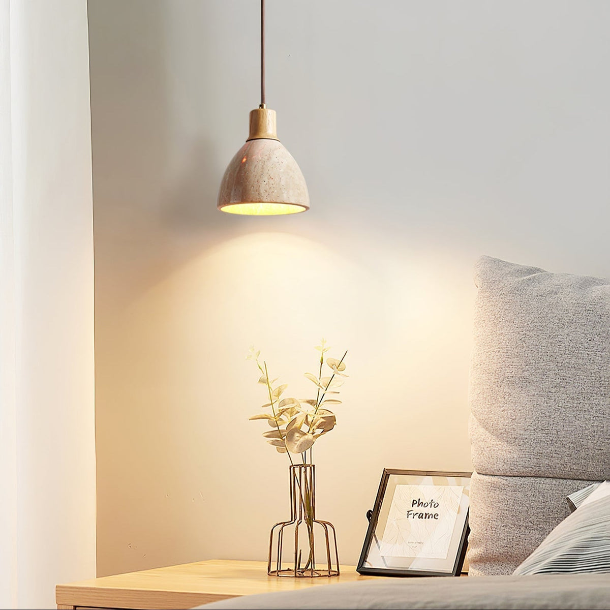 Nerio Modern Minimalist Travertine Pendant Light