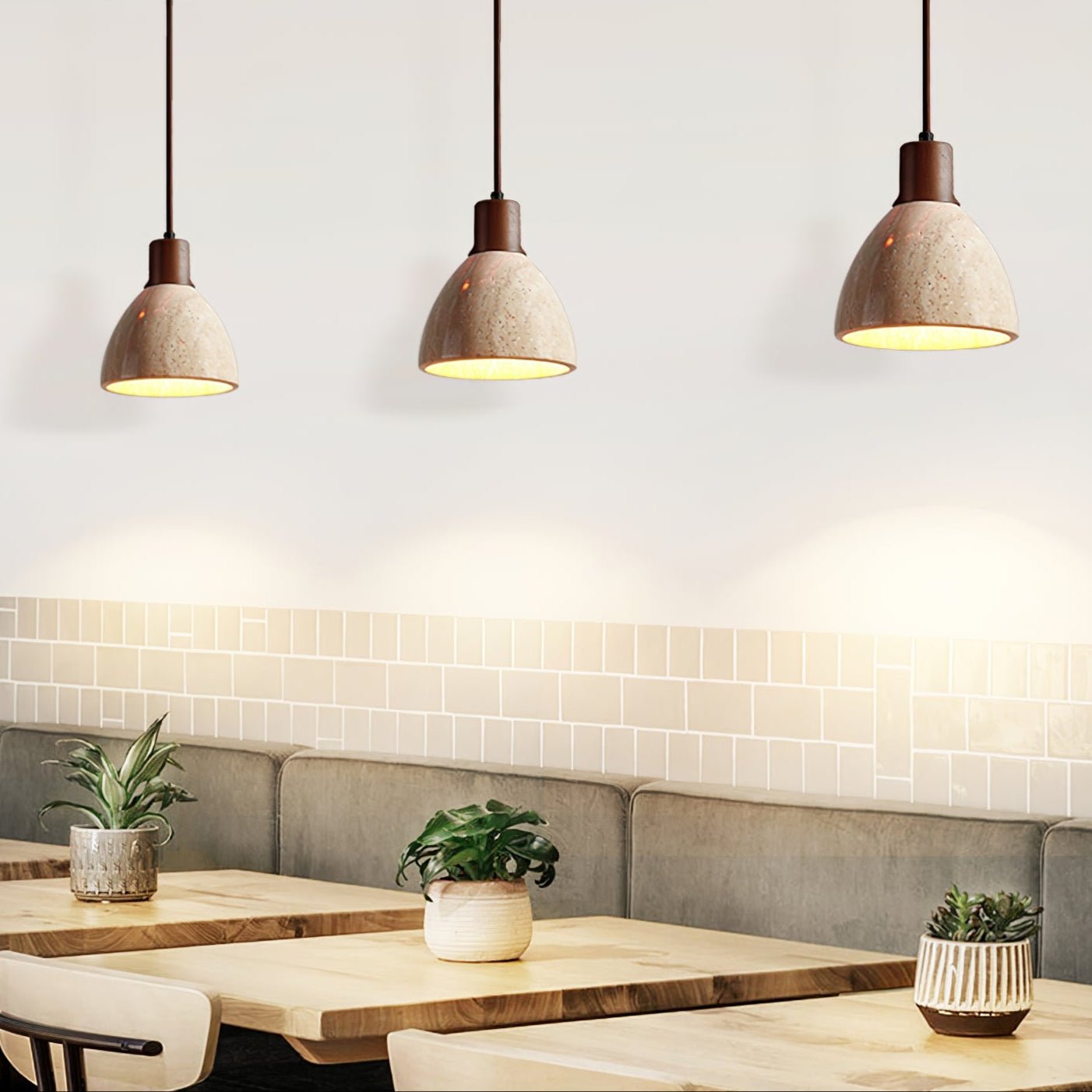 Nerio Modern Minimalist Travertine Pendant Light