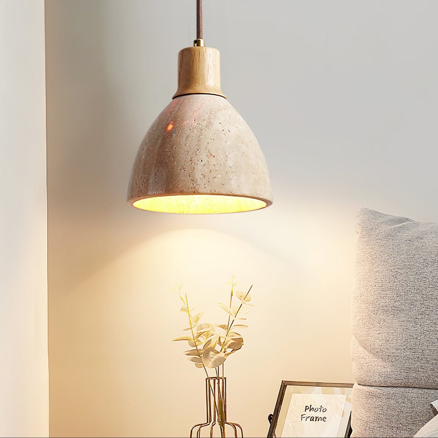 Nerio Modern Minimalist Travertine Pendant Light