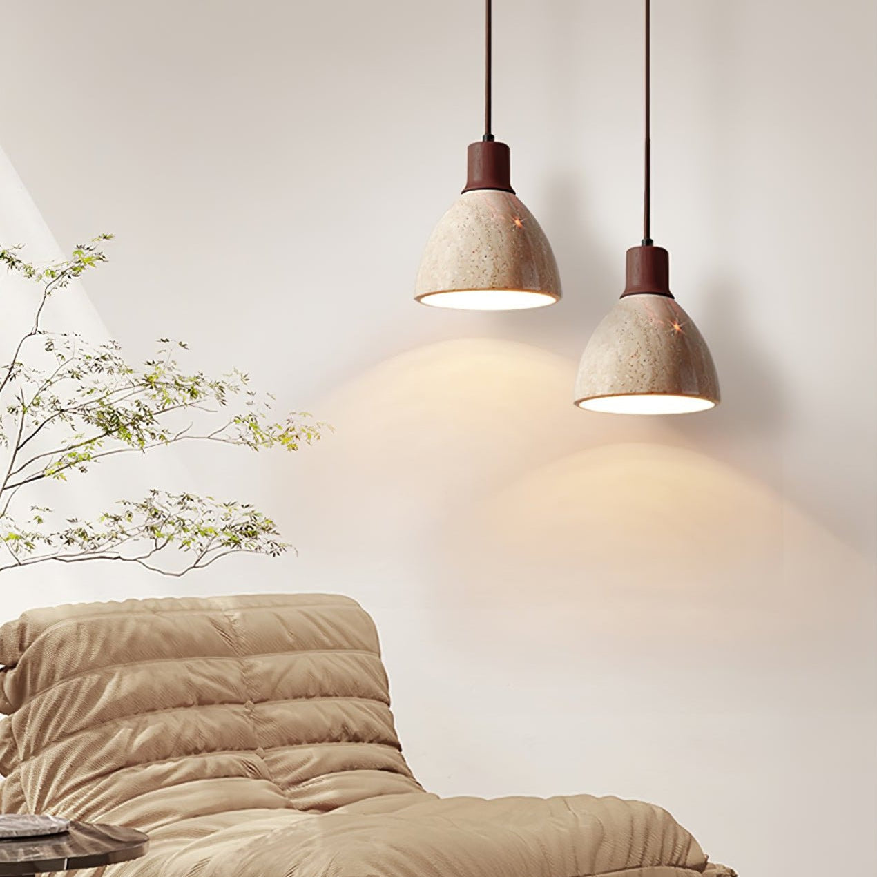 Nerio Modern Minimalist Travertine Pendant Light