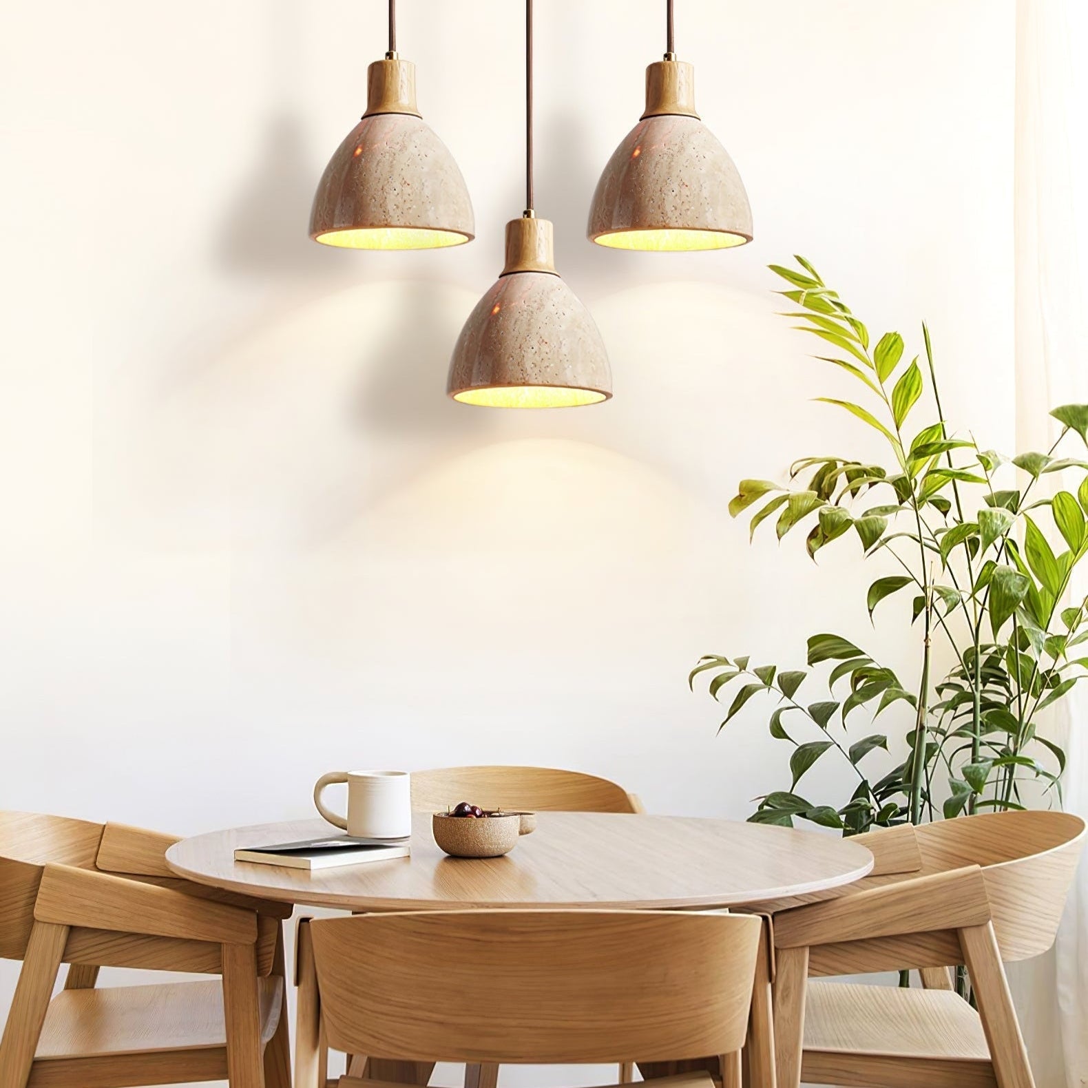 Nerio Modern Minimalist Travertine Pendant Light