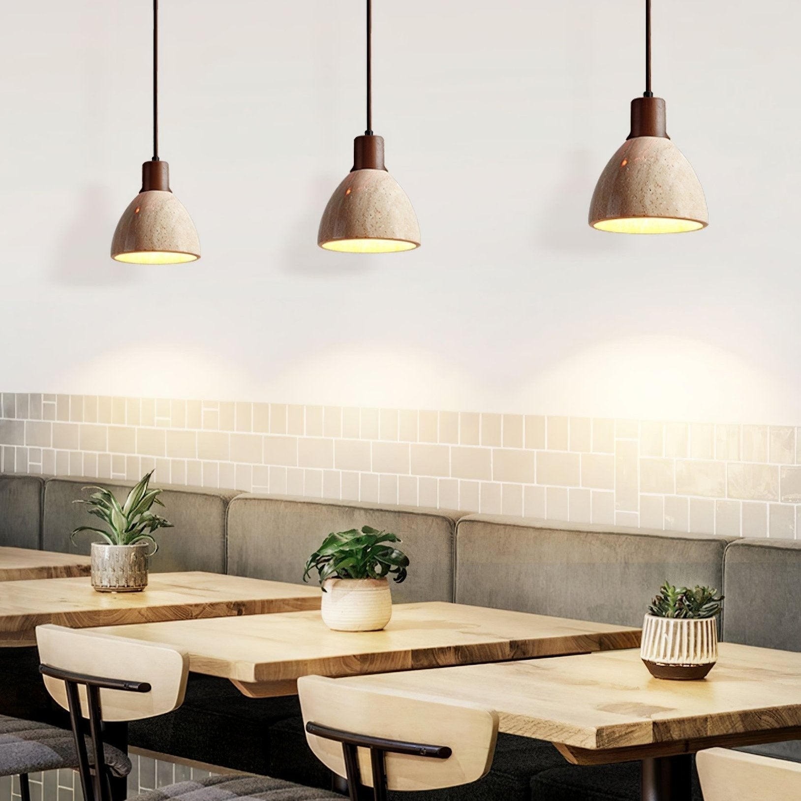Nerio Modern Minimalist Travertine Pendant Light