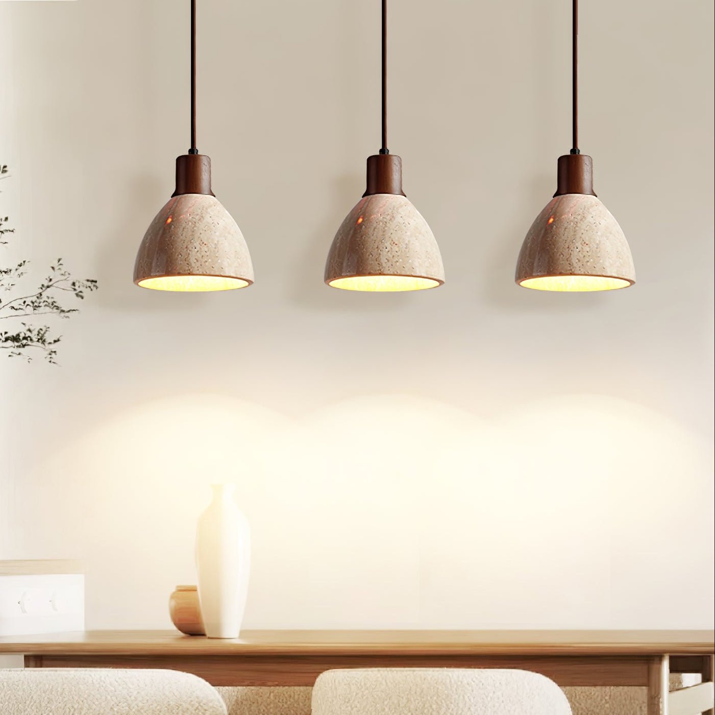 Nerio Modern Minimalist Travertine Pendant Light