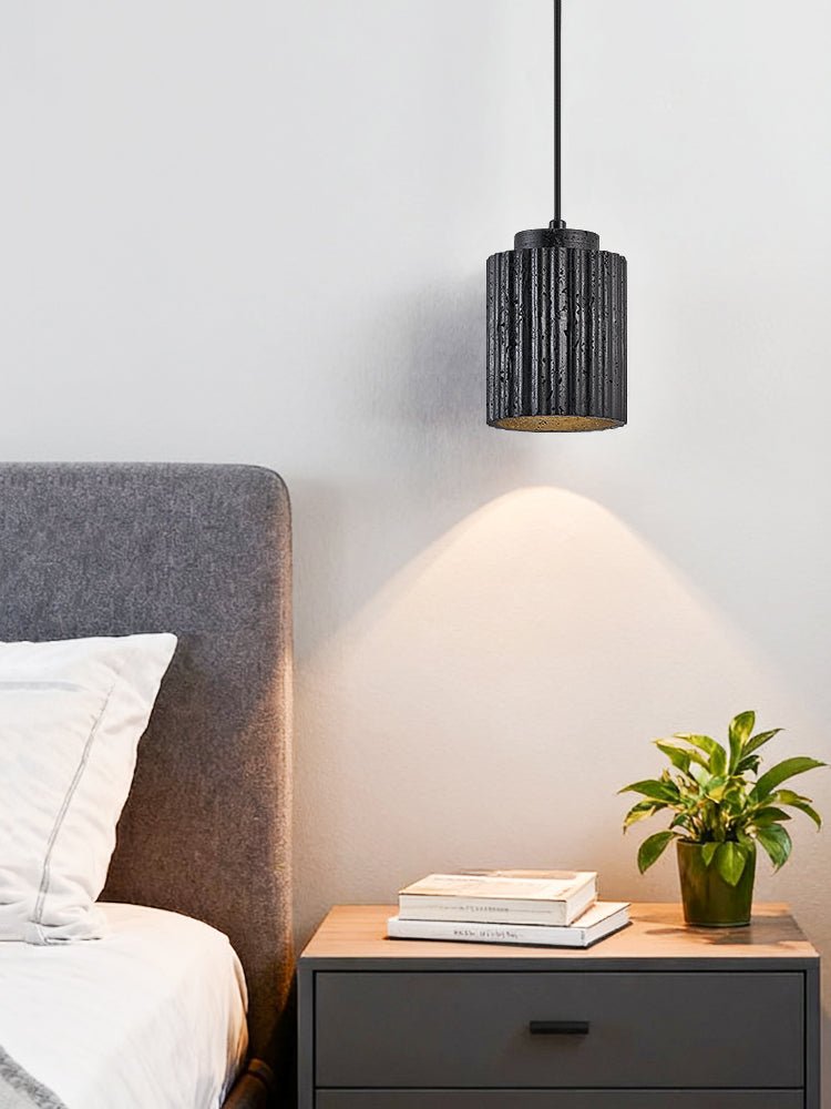 Hirb Ridge Black Travertine Pendant Light