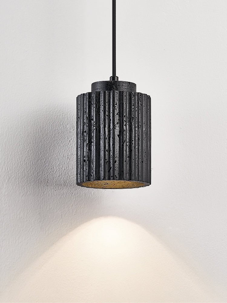 Hirb Ridge Black Travertine Pendant Light