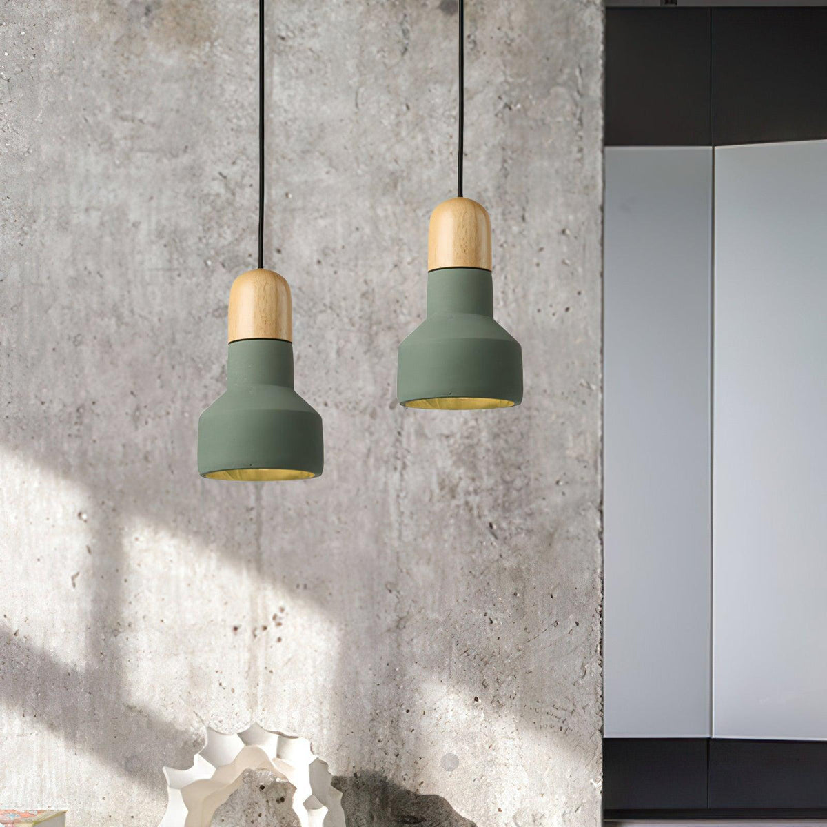 Trio Rustic Wood Pendant Light