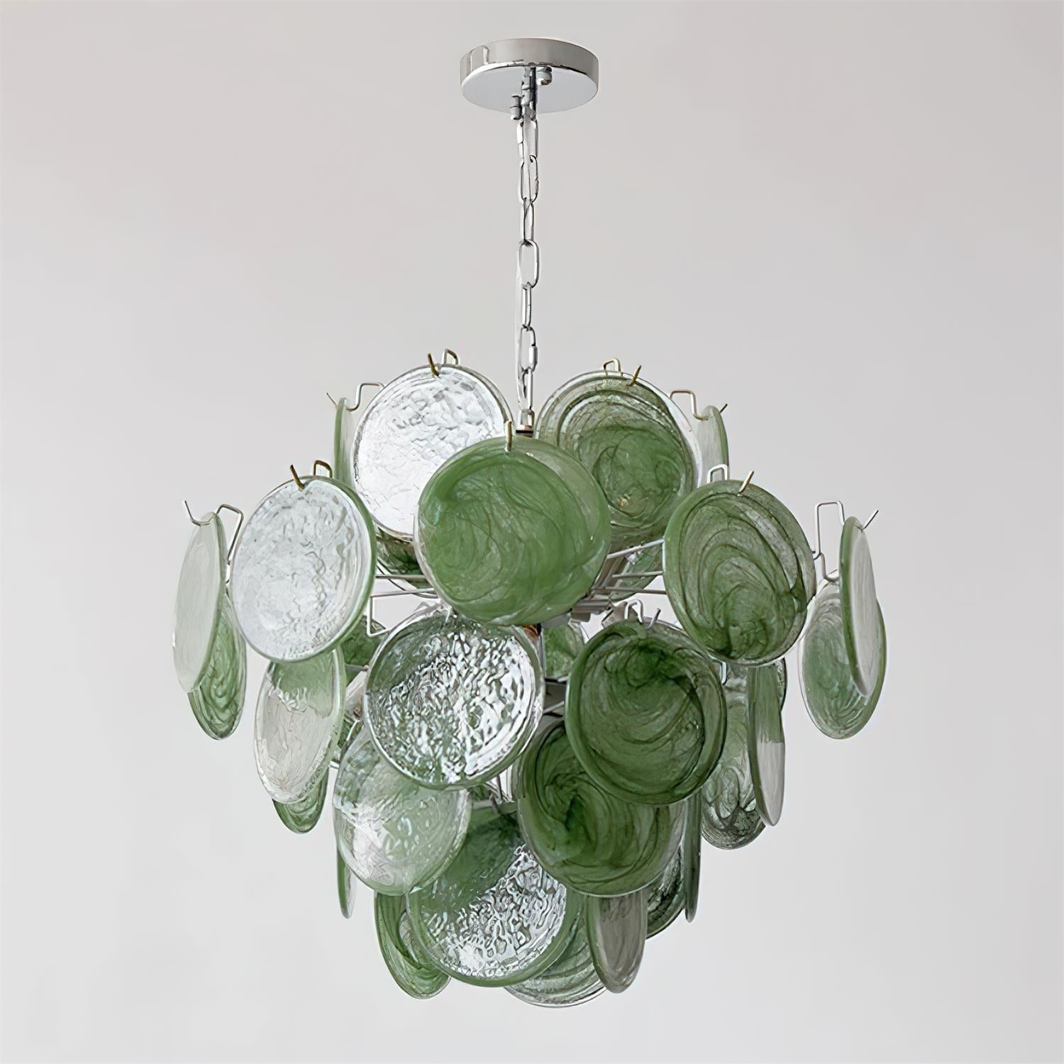 Neuvy Chandelier Iridescent Glass Discs - Neutral Decor