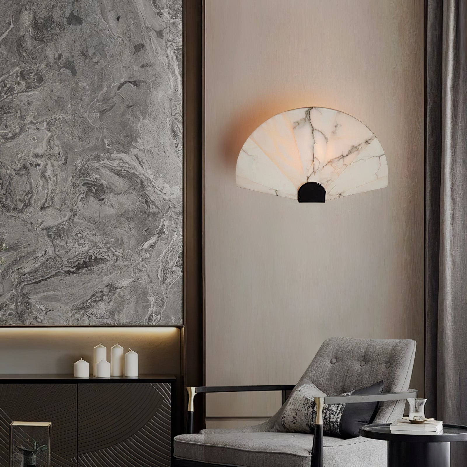Nivelella Minimalist Alabaster Wall Light