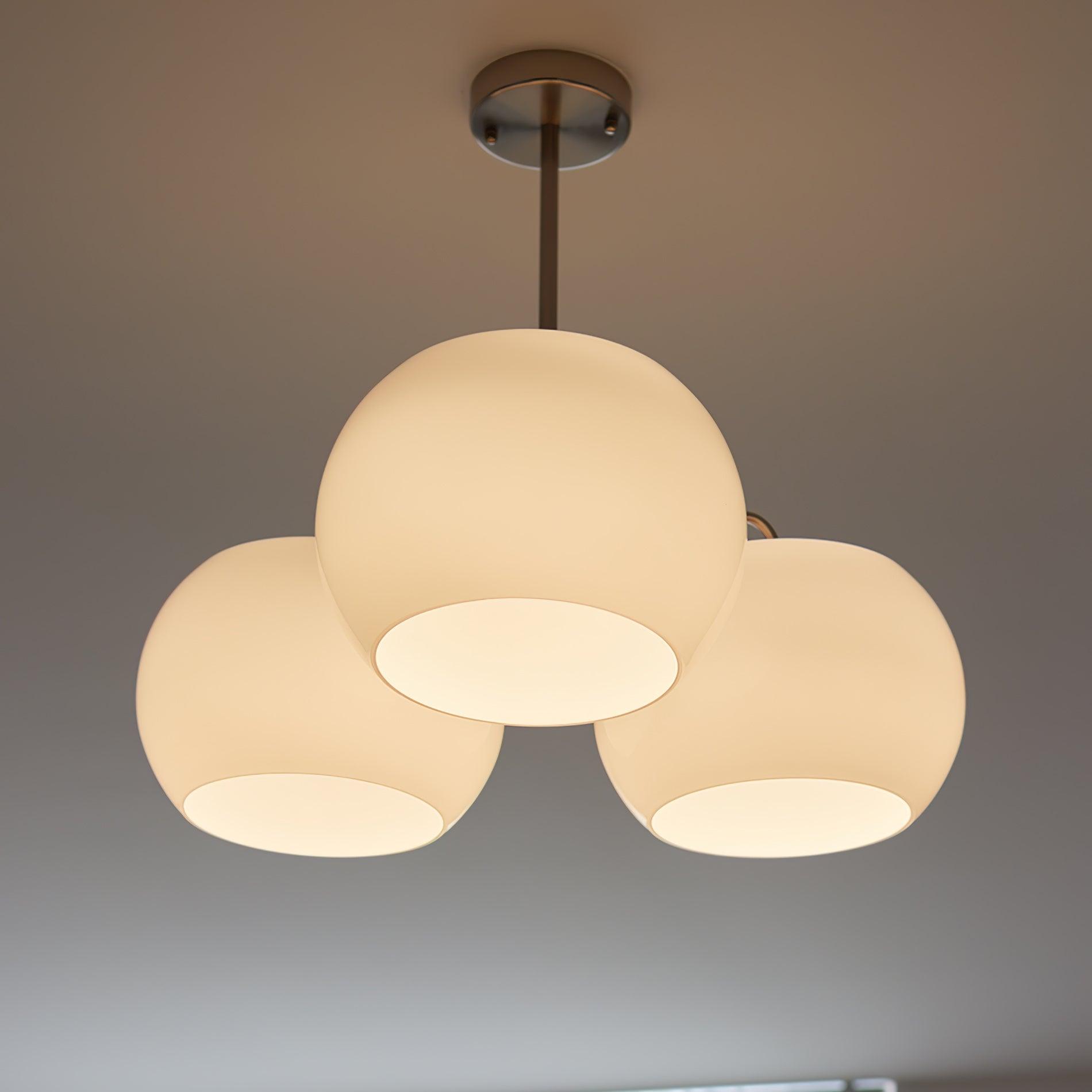 Kade Chandelier White Glass Persimmon Shape