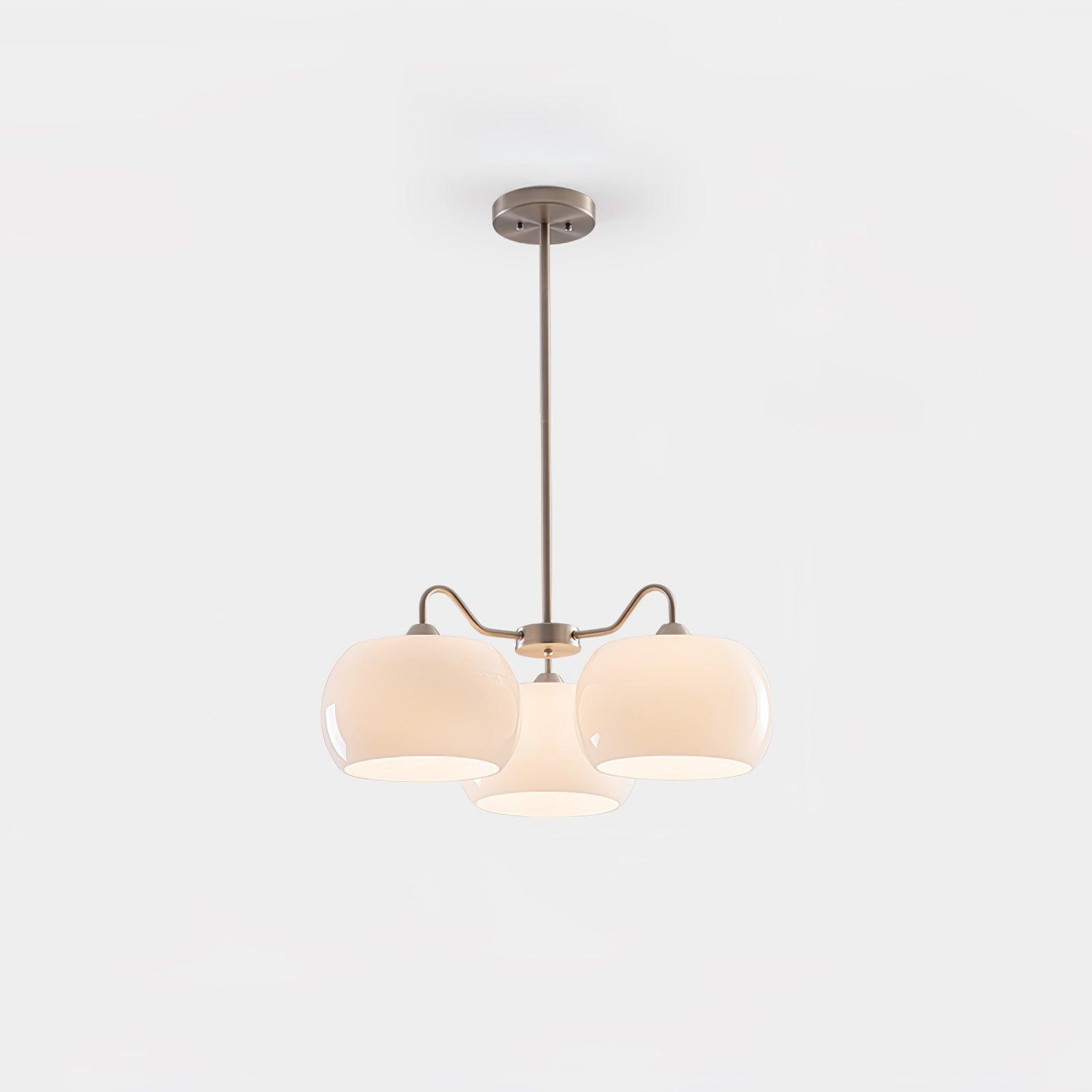 Kade Chandelier White Glass Persimmon Shape