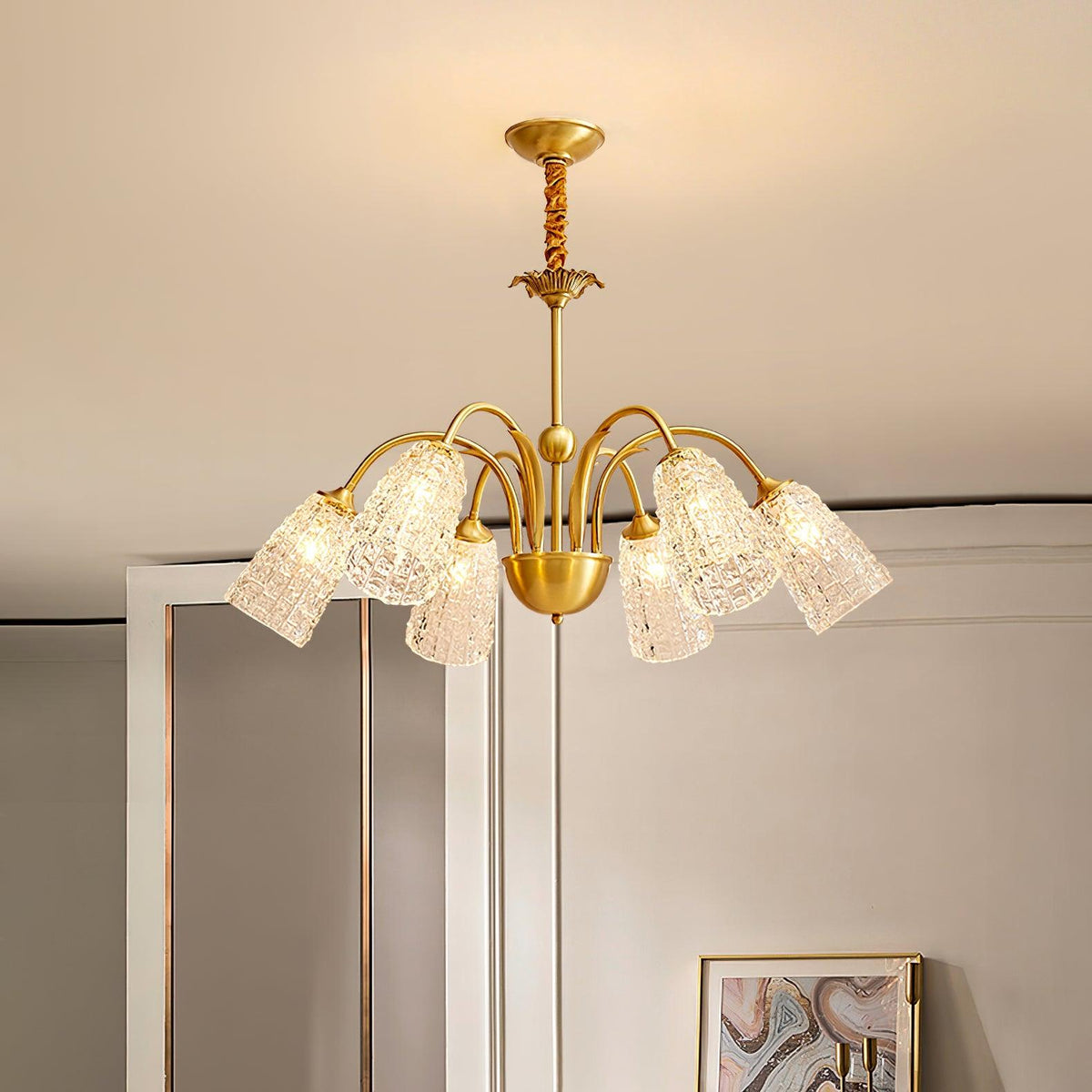Celiella Vintage Glass Chandelier