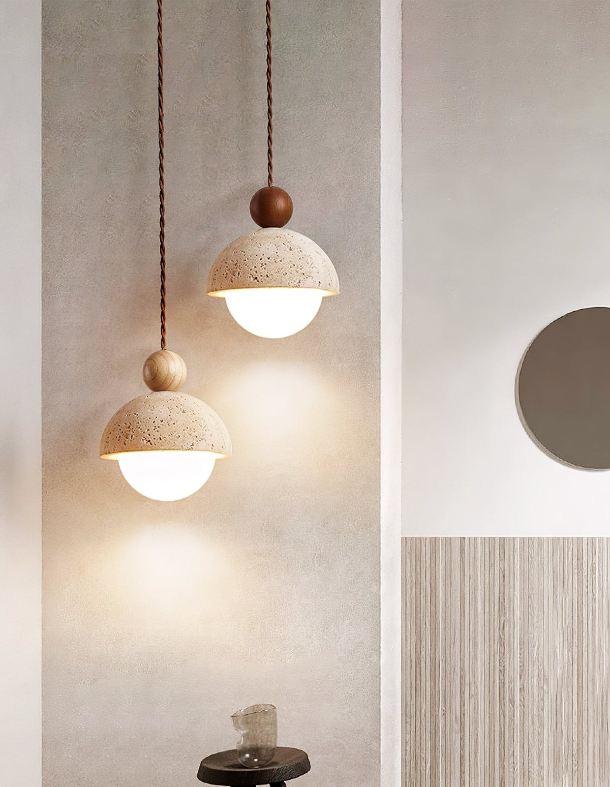 Bexn Travertine Pendant Light