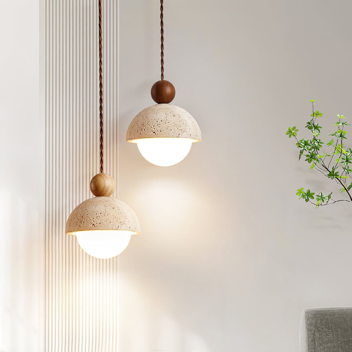 Bexn Travertine Pendant Light