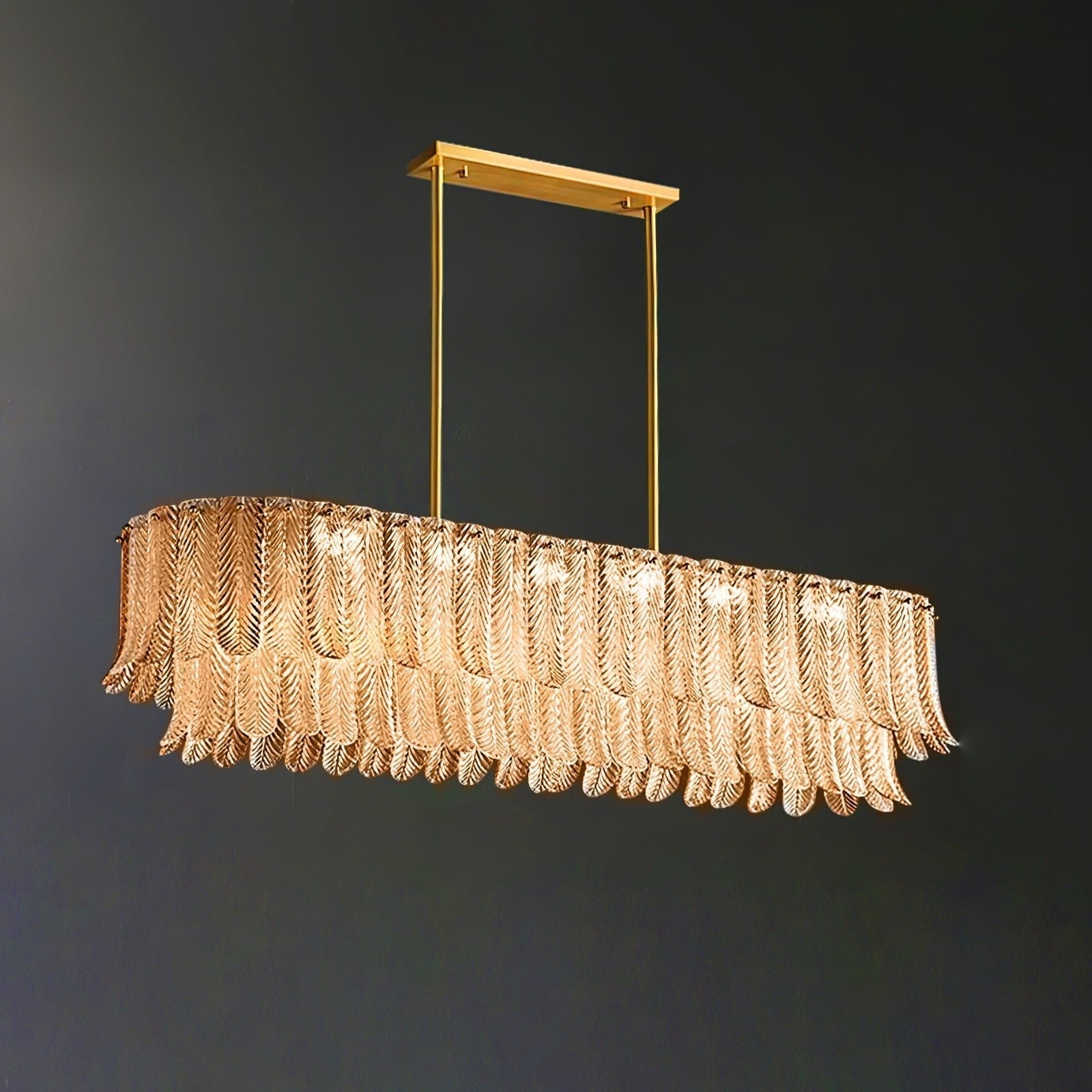 Liorelena Chandelier Glass Leaf Gold Tapered