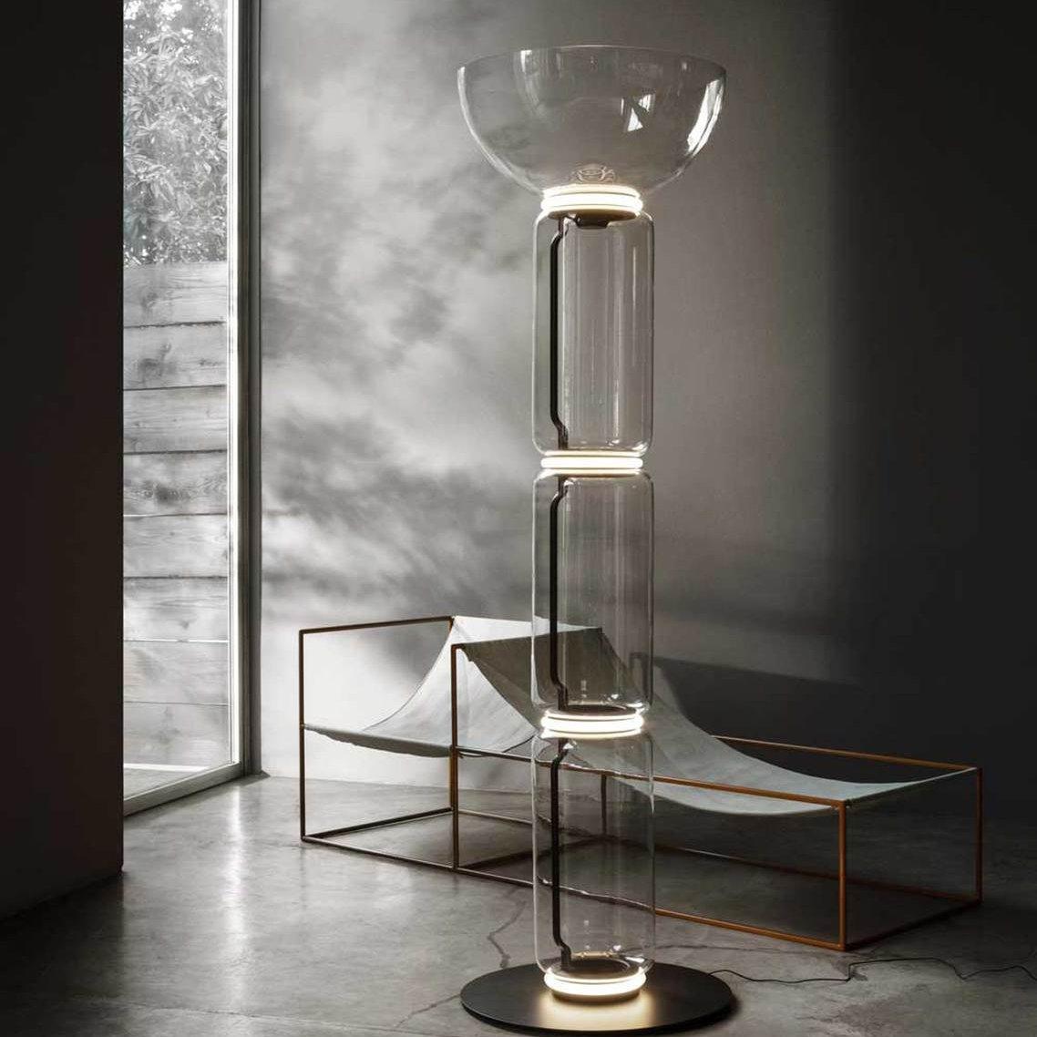 Lustra Floor Lamp Bamboo Glass - Neutral Decor
