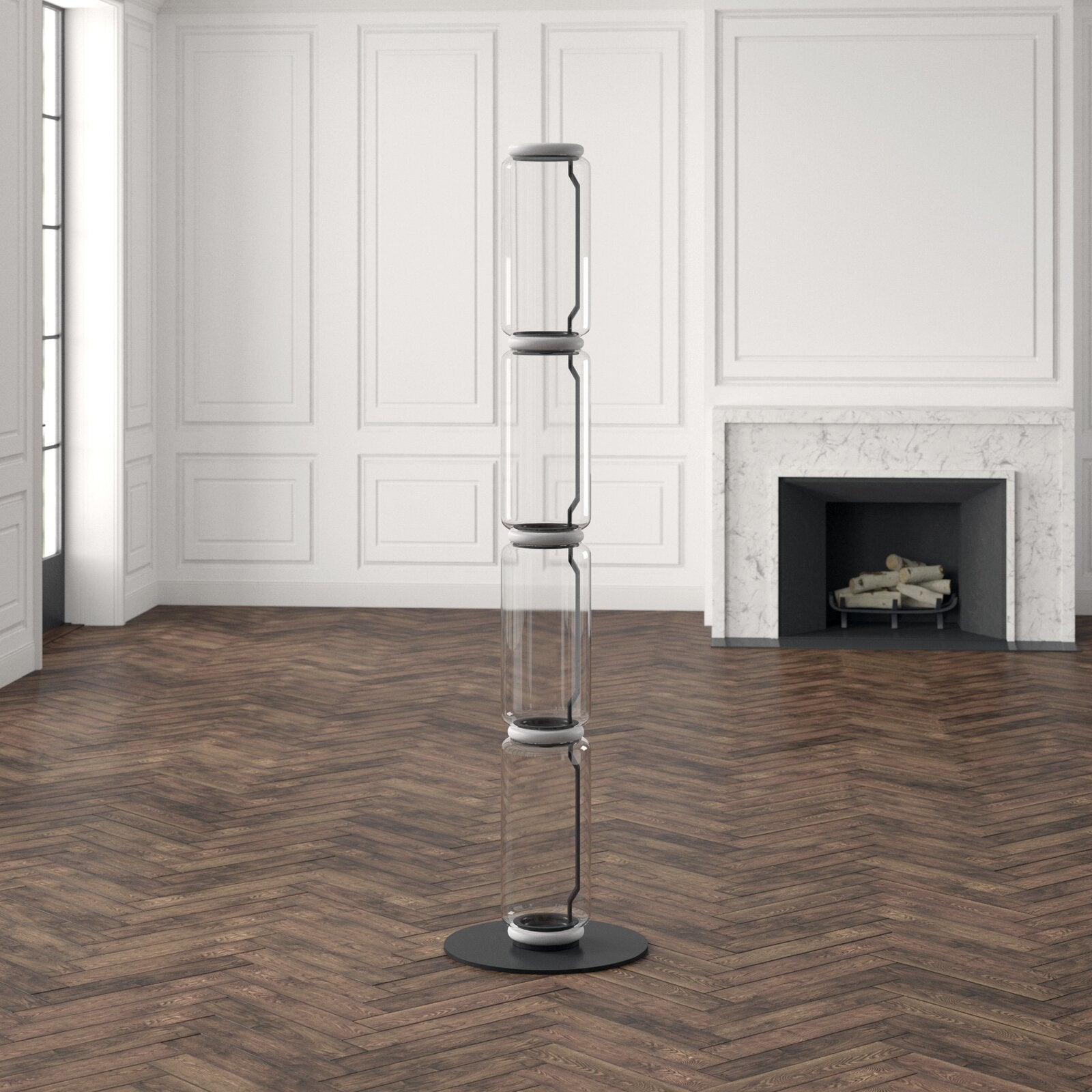 Lustra Floor Lamp Bamboo Glass - Neutral Decor