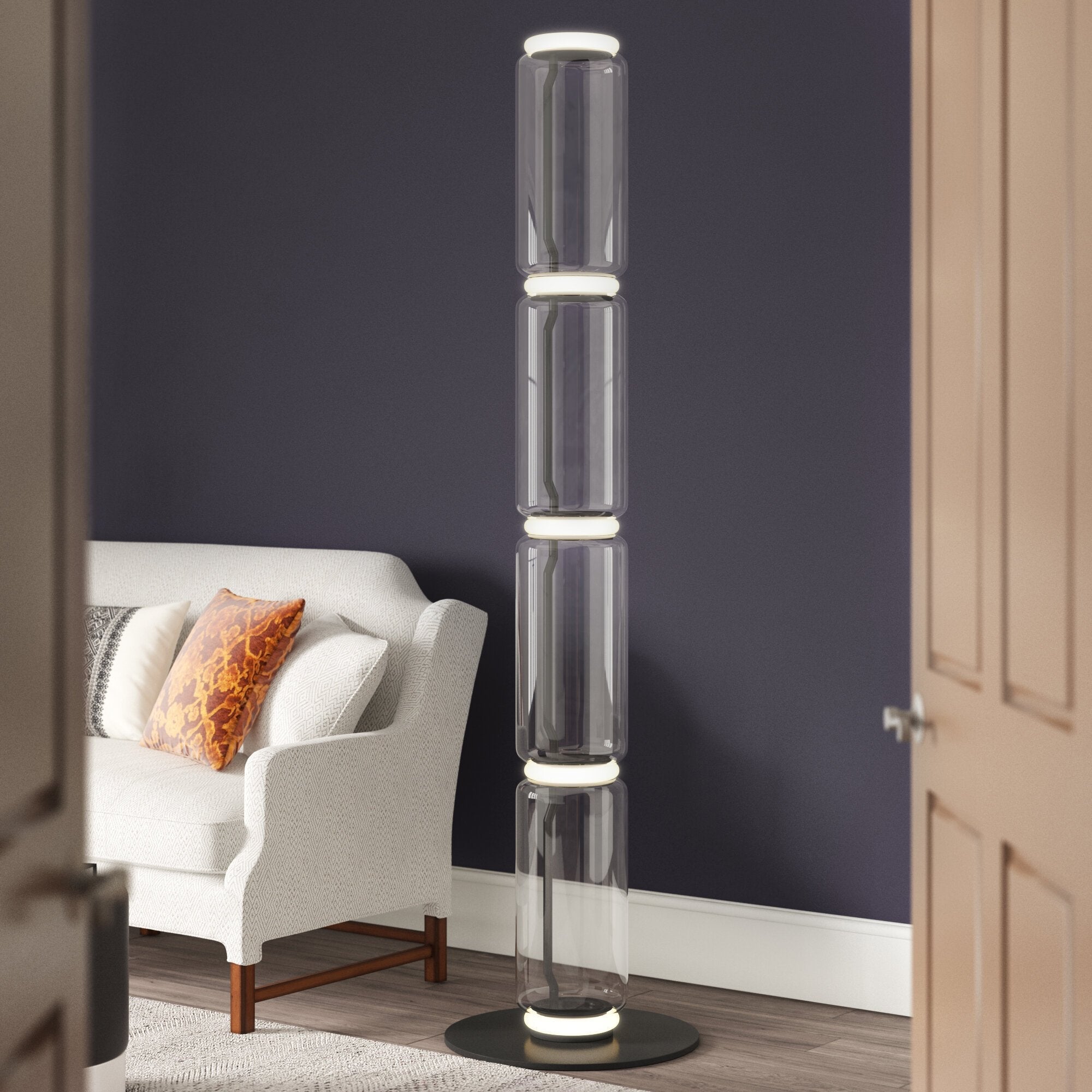 Lustra Floor Lamp Bamboo Glass - Neutral Decor