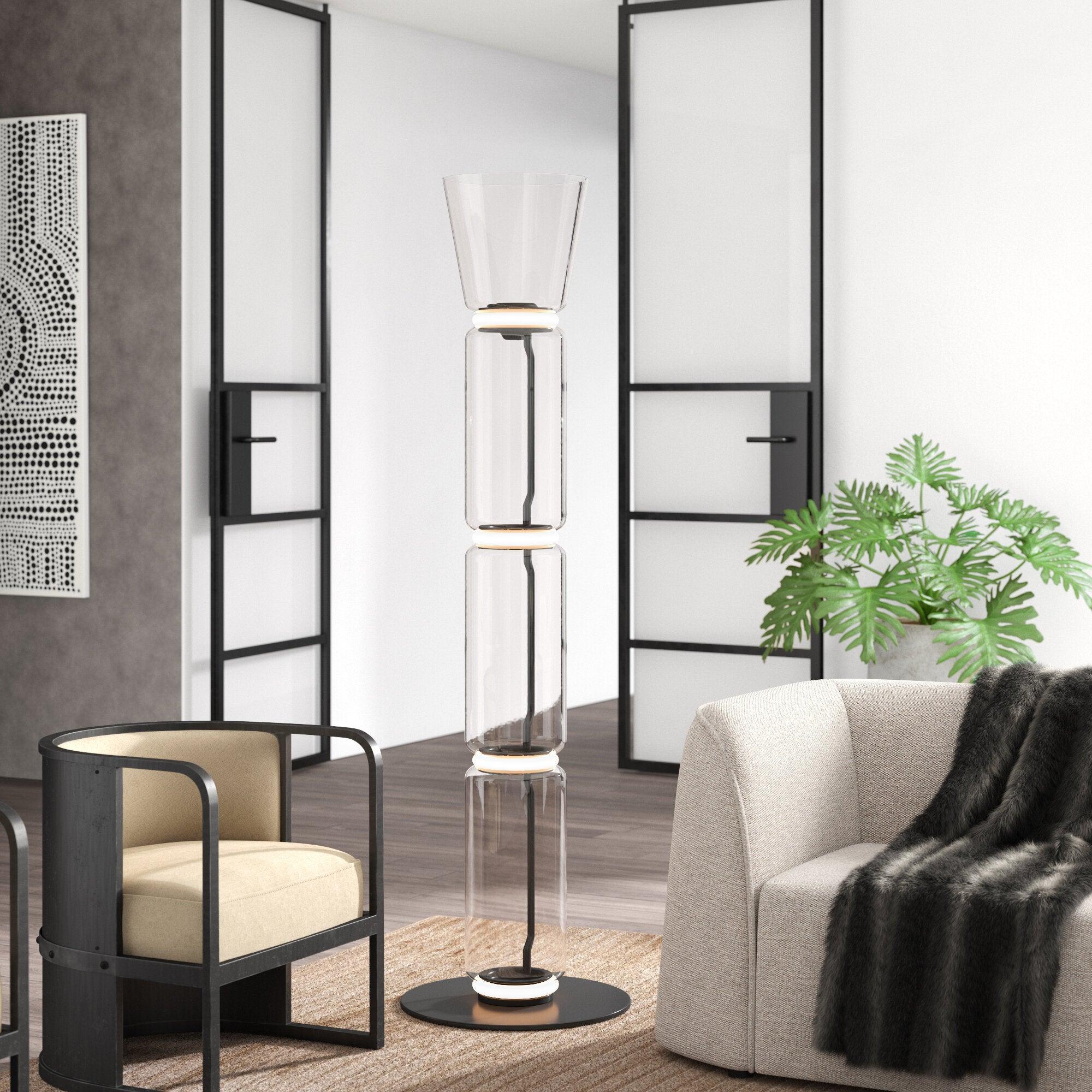 Lustra Floor Lamp Bamboo Glass - Neutral Decor