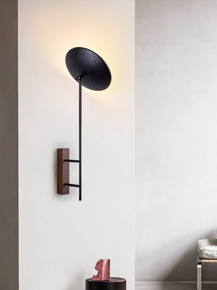 Fawn Sunflower Modern Black Travertine Wall Lamp