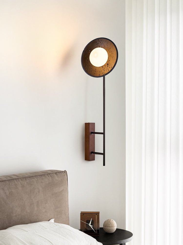 Fawn Sunflower Modern Black Travertine Wall Lamp