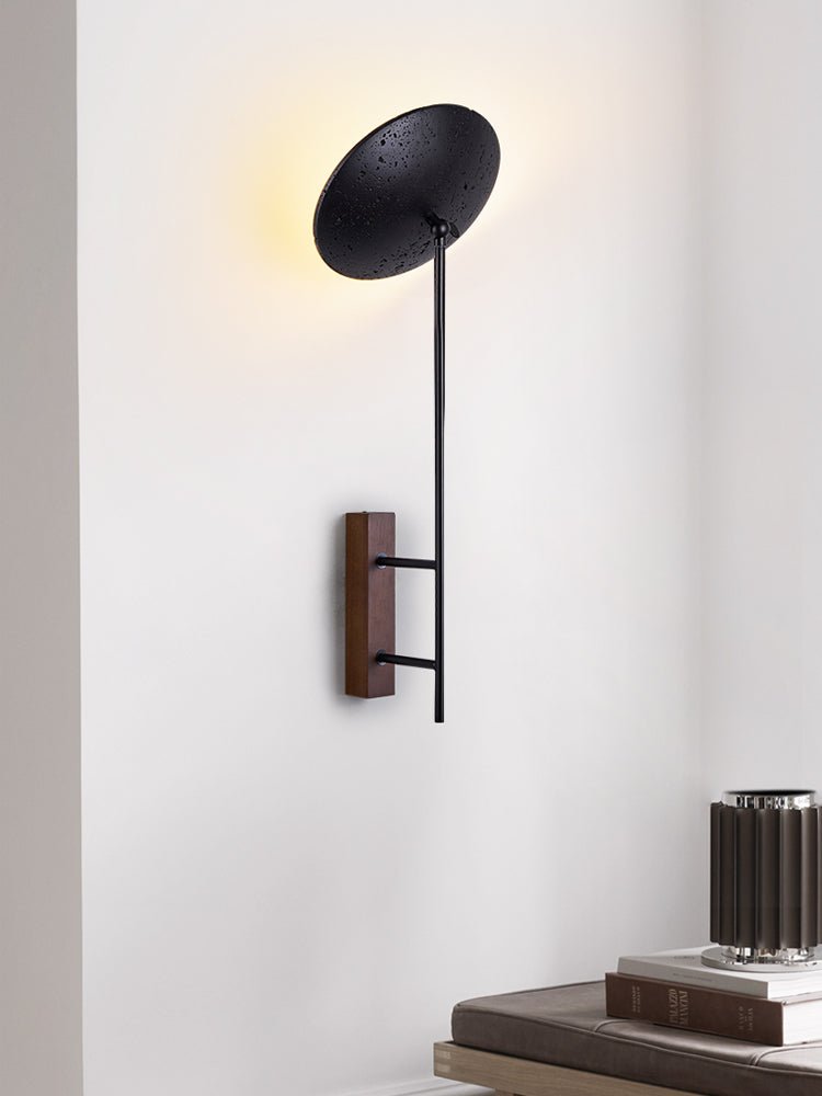 Fawn Sunflower Modern Black Travertine Wall Lamp