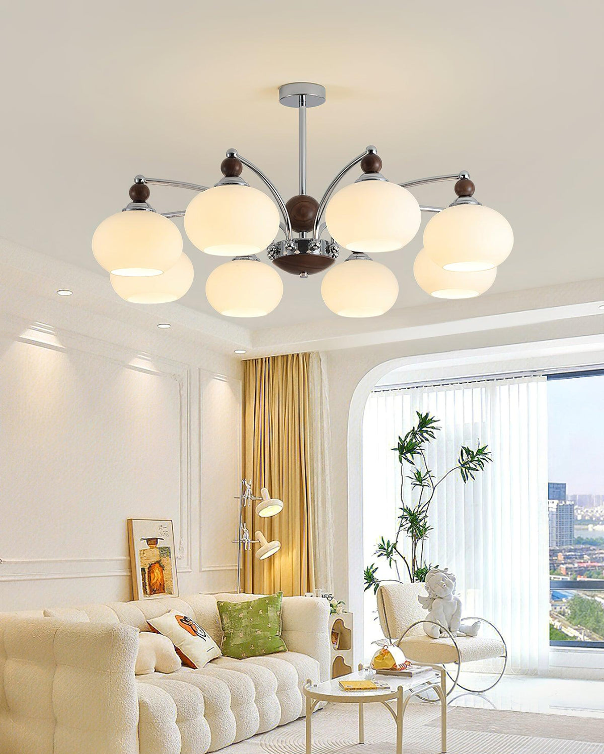 Molvin Chandelier Globe Arm Contemporary