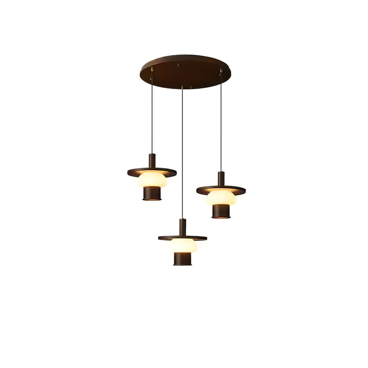 Zephaan Traditional Art Classic Glass Wood Pendant Light