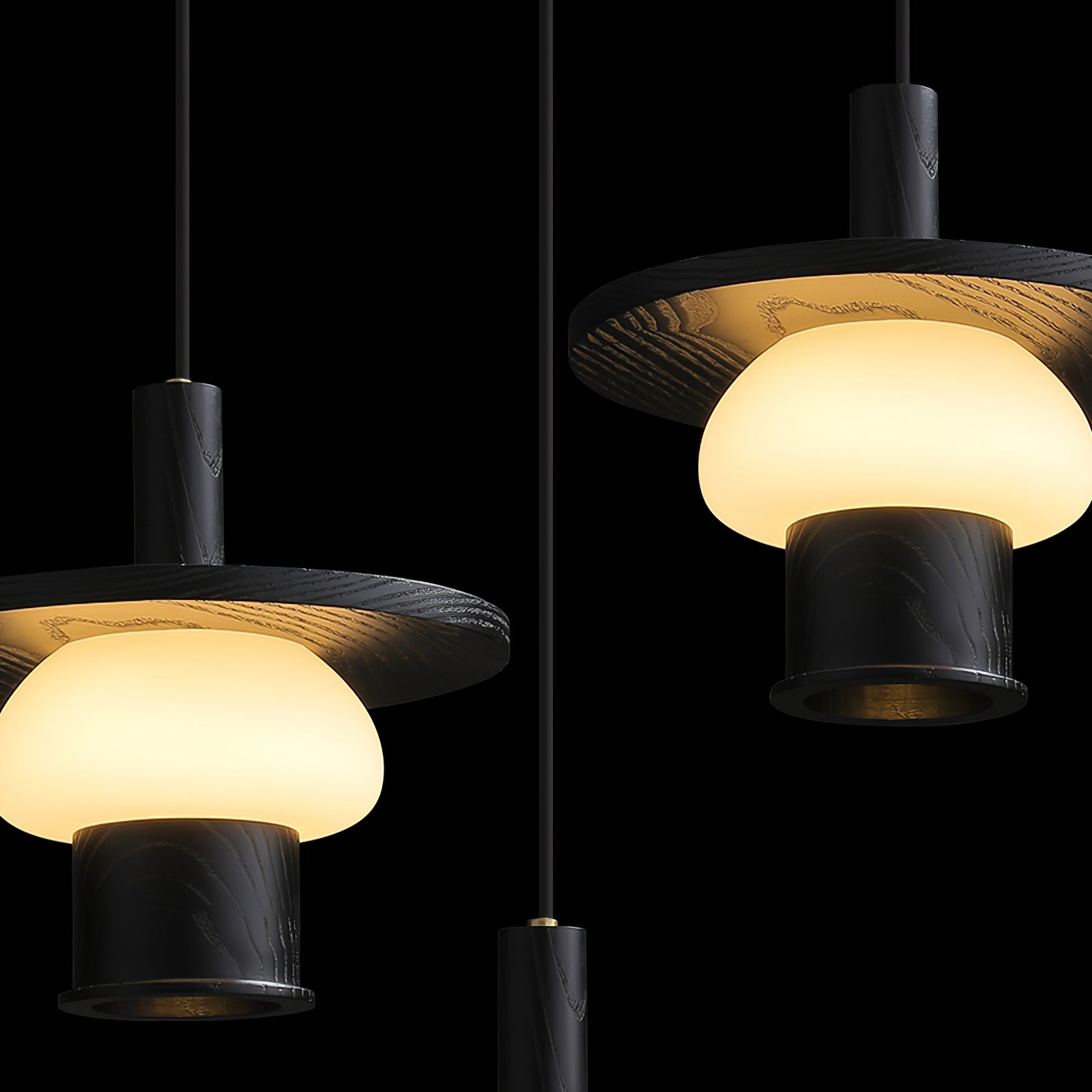 Zephaan Traditional Art Classic Glass Wood Pendant Light