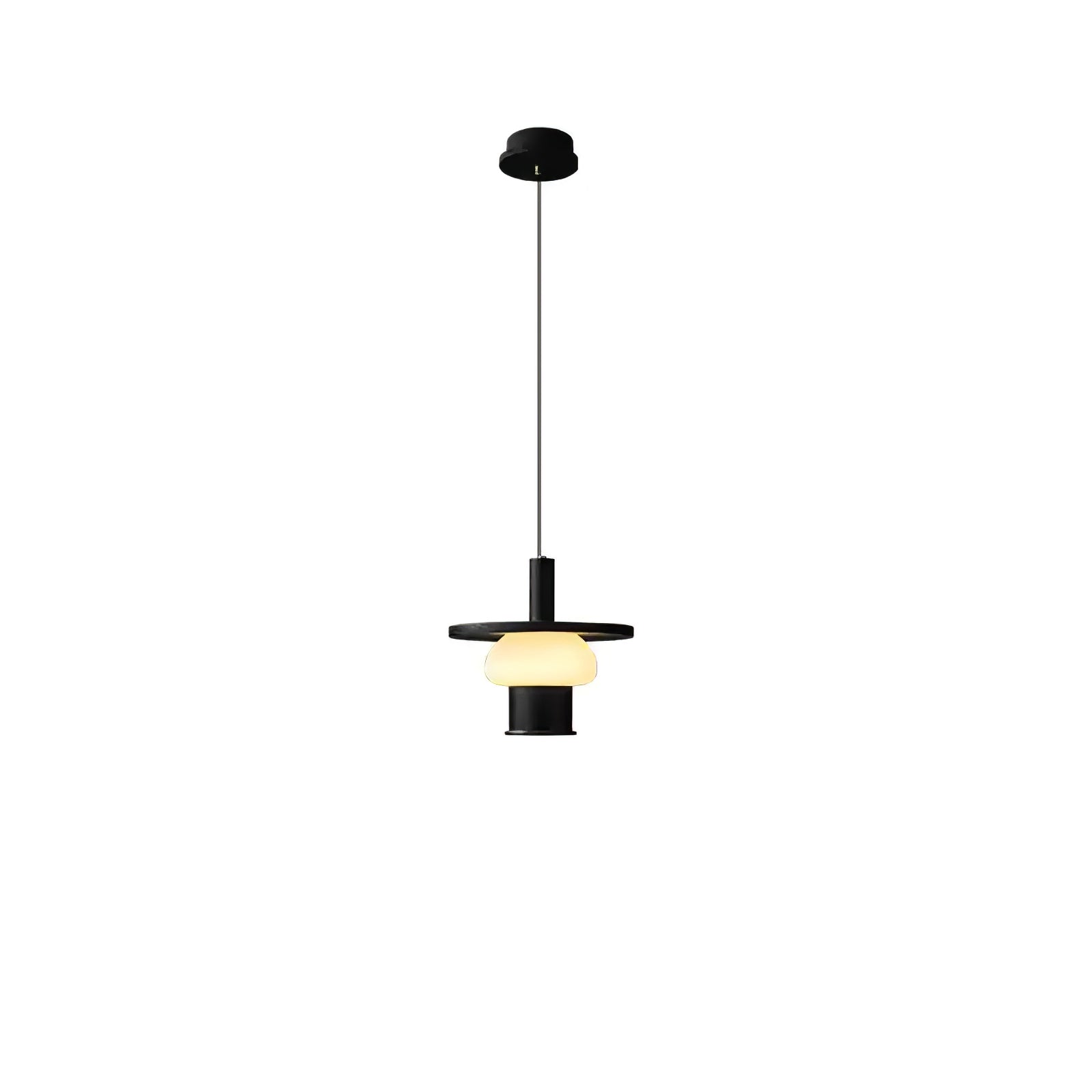 Zephaan Traditional Art Classic Glass Wood Pendant Light