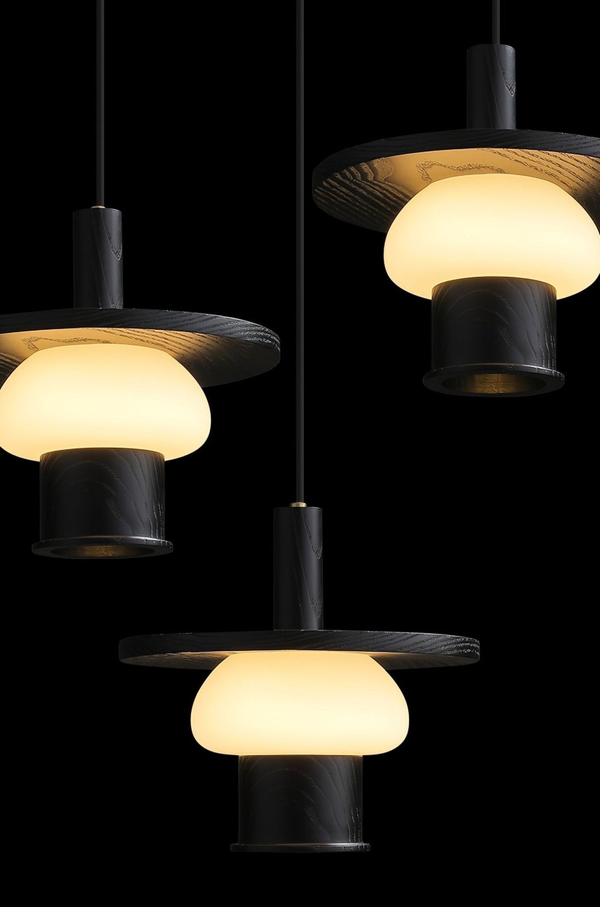 Zephaan Traditional Art Classic Glass Wood Pendant Light