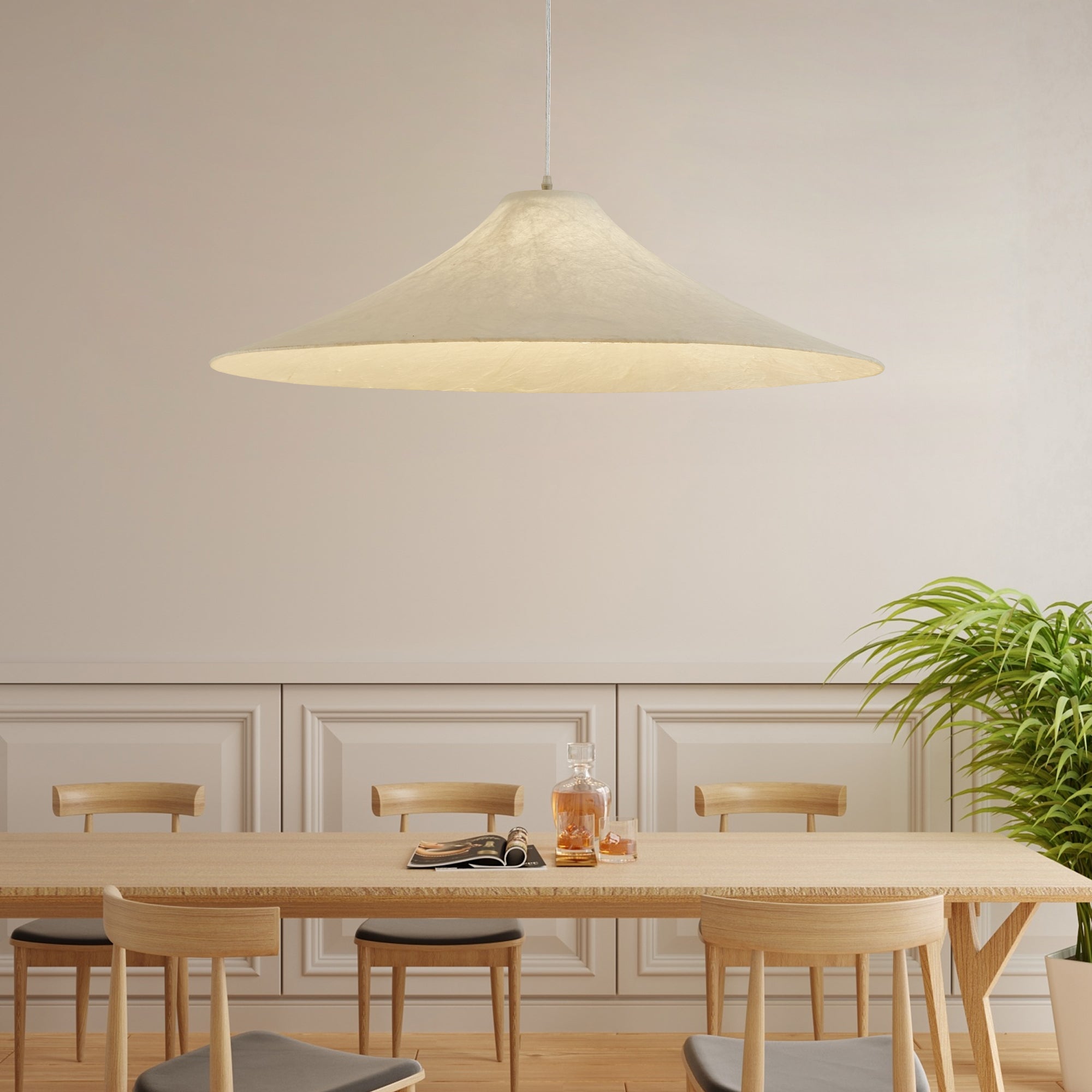 Abbotswell Modern Minimalist Natural Flat Pendant Lamp
