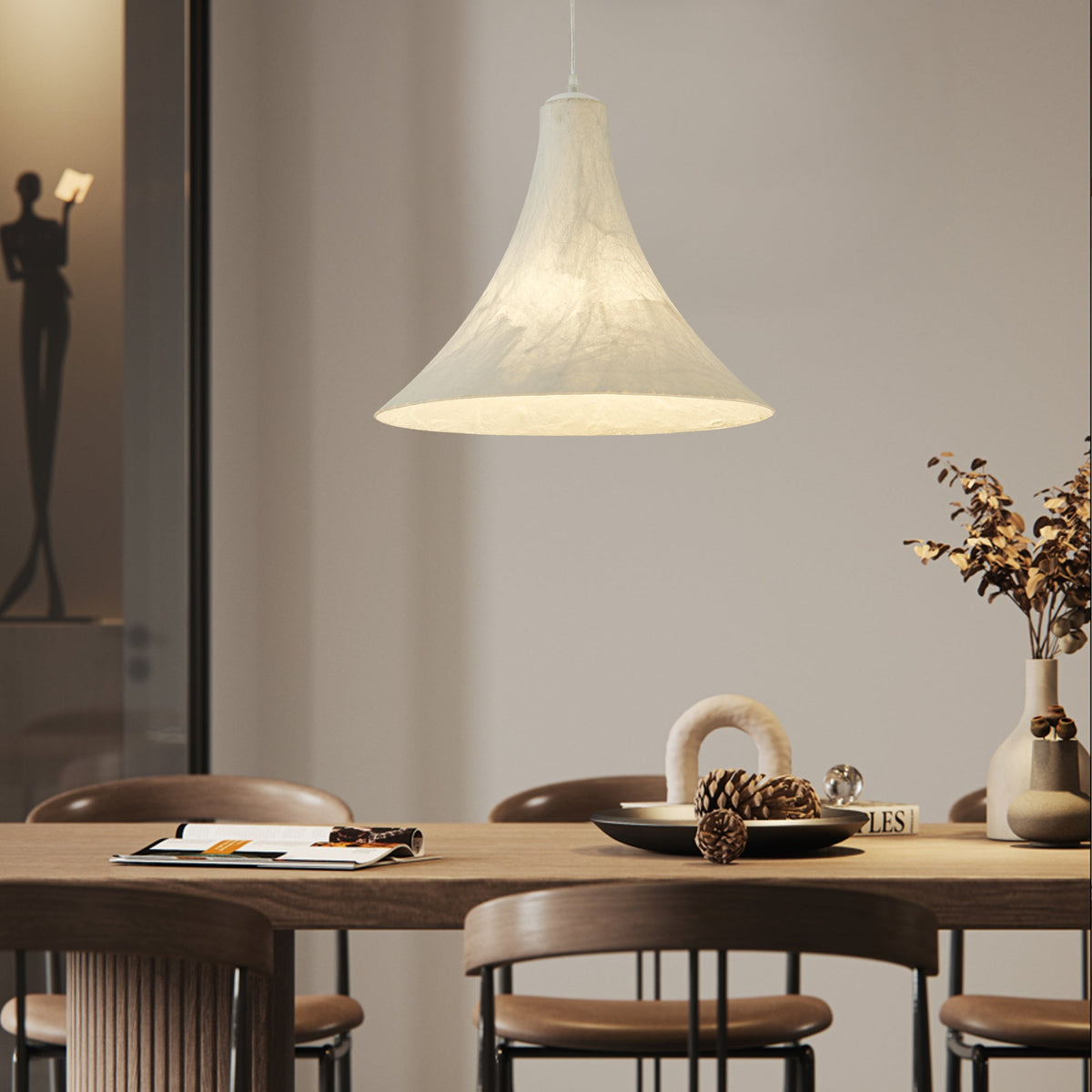 Abbotswell Modern Minimalist Natural Flat Pendant Lamp