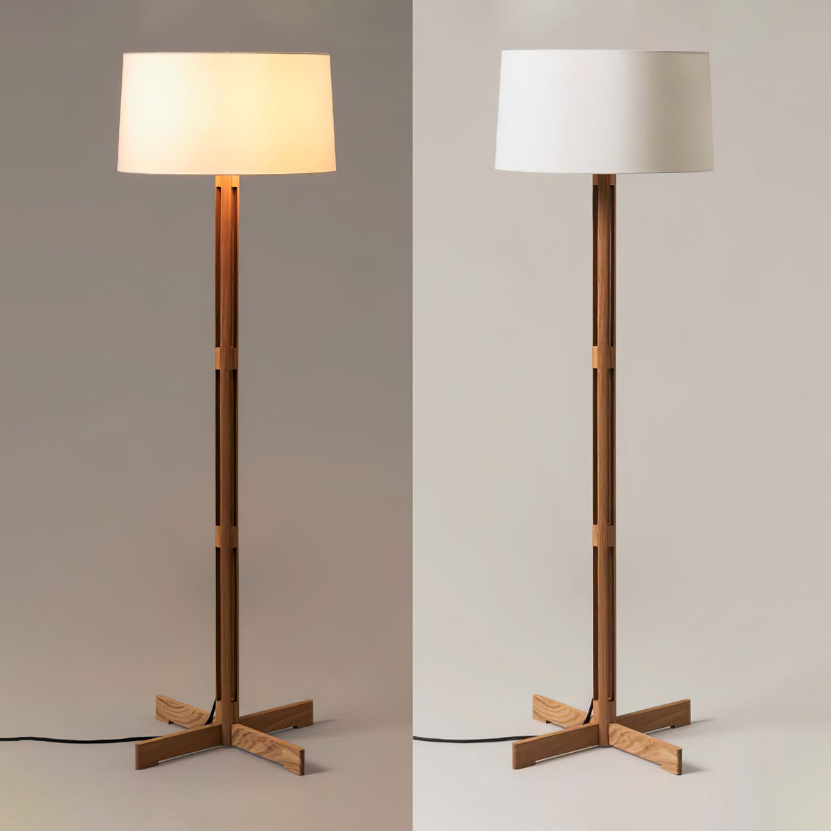 Quayen Wood Fabric Classic Floor Lamp