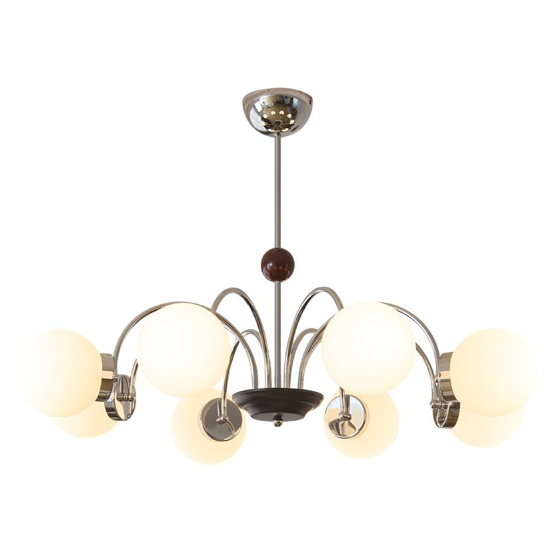 Rinuaine Chandelier Wood Glass Contemporary Curved